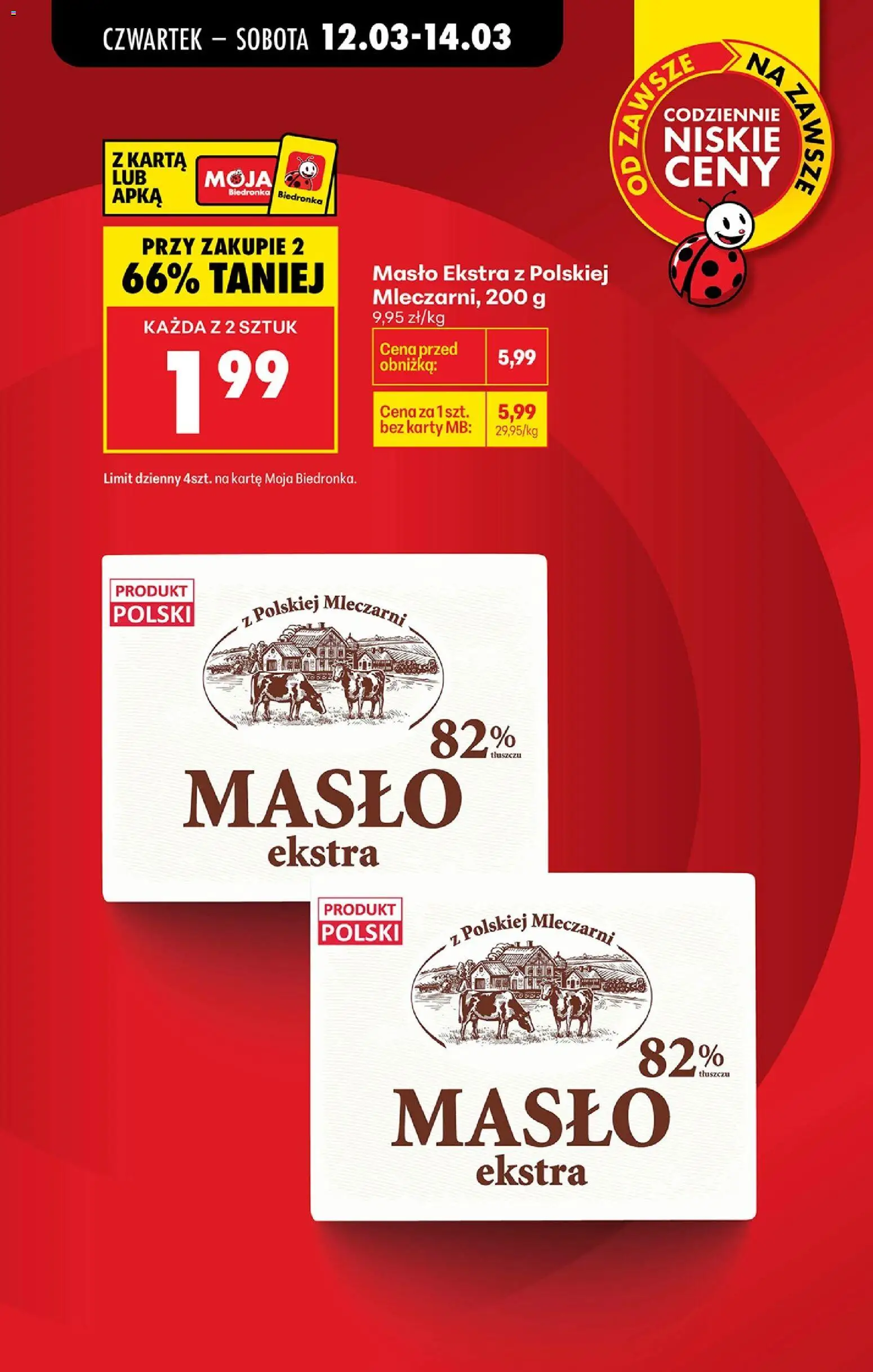 Biedronka Polsko leták - Codziennie niskie ceny od 12.03.2026 | Strana: 6 | Produkty: Máslo, Karty