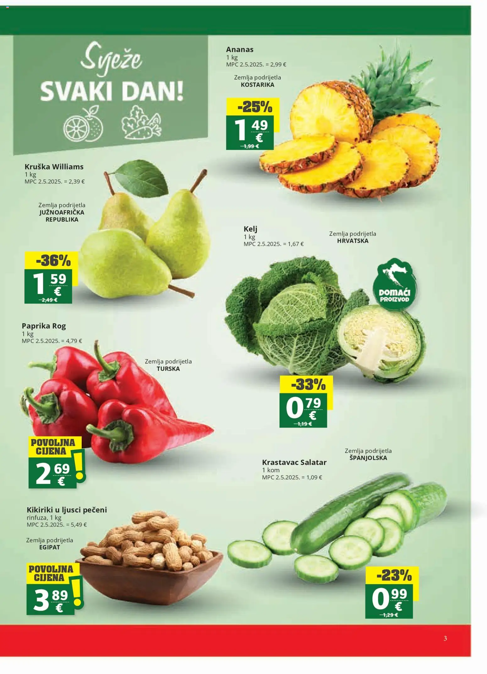 Ribola katalog | vrijedi od 04.03.2026 | Stranica: 3 | Proizvodi: Paprika, Krastavac, Kikiriki, Kruška