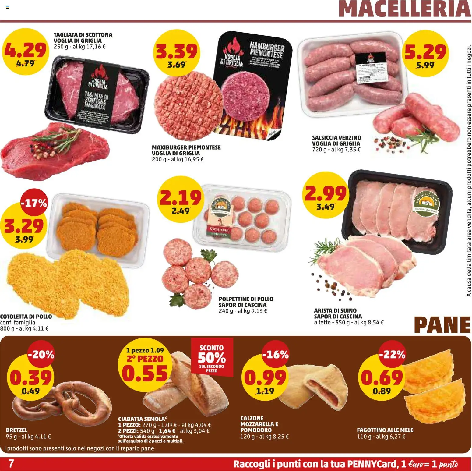 Volantino PENNY del 15.01.2026 | Pagina: 7 | Prodotti: Bretzel, Suino, Mozzarella, Hamburger