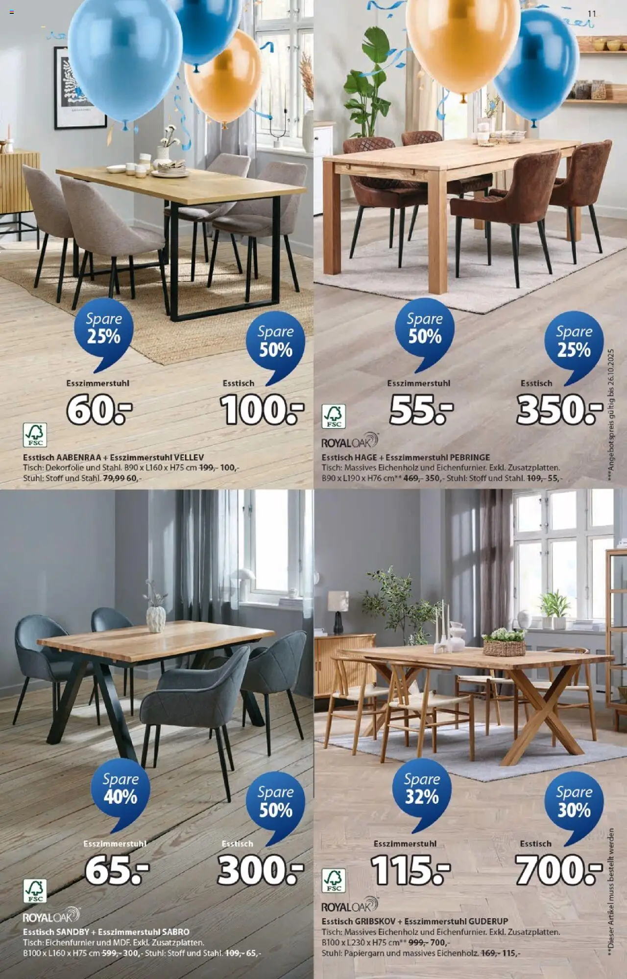 JYSK Angebote gültig ab 17.09.2025 | Seite: 11 | Produkte: Tisch, Stuhl