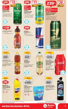 Auchan akciós ujság - amely érvényes a következő dátumtól: 10.07.2025 | Oldal: 9 | Termékek: Ice tea, Red bull, WC, Sör