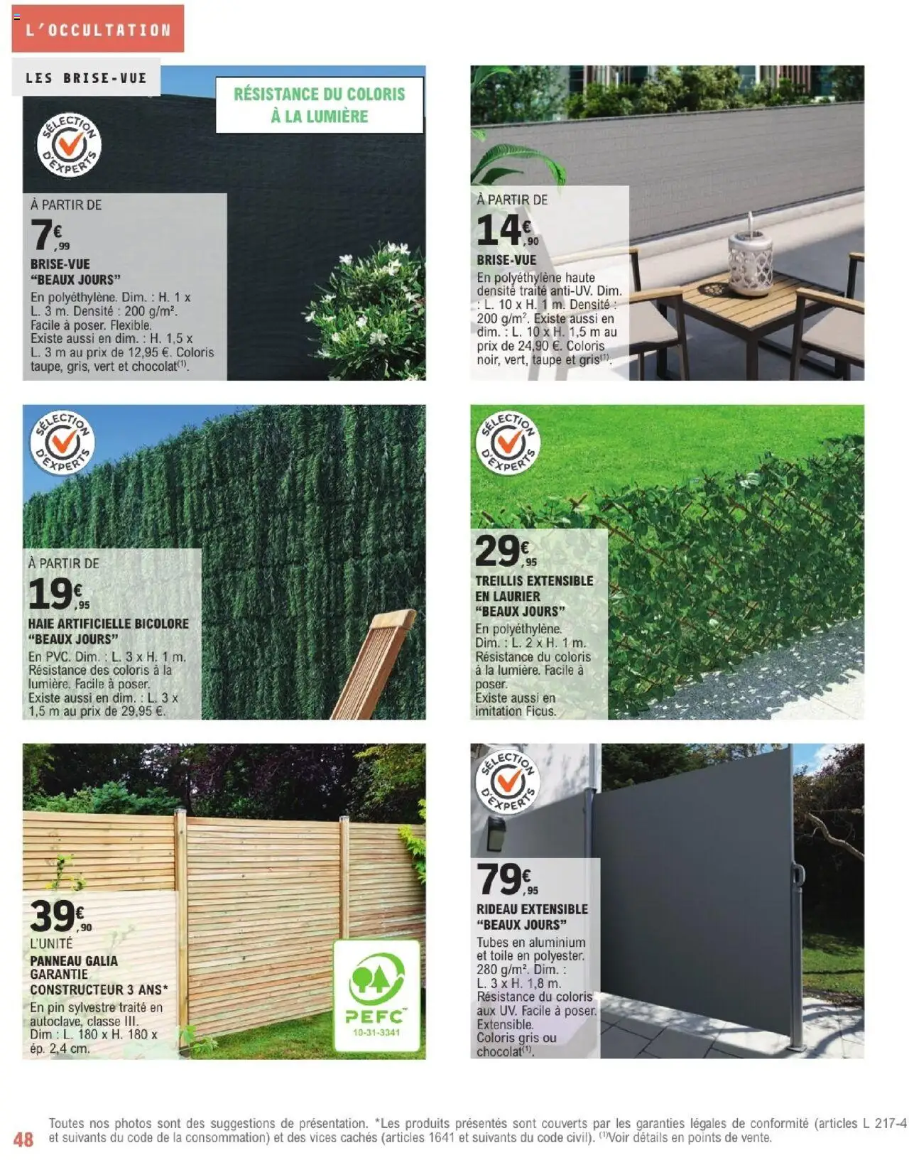  | Page: 48 | Produits: Treillis extensible, Rideau