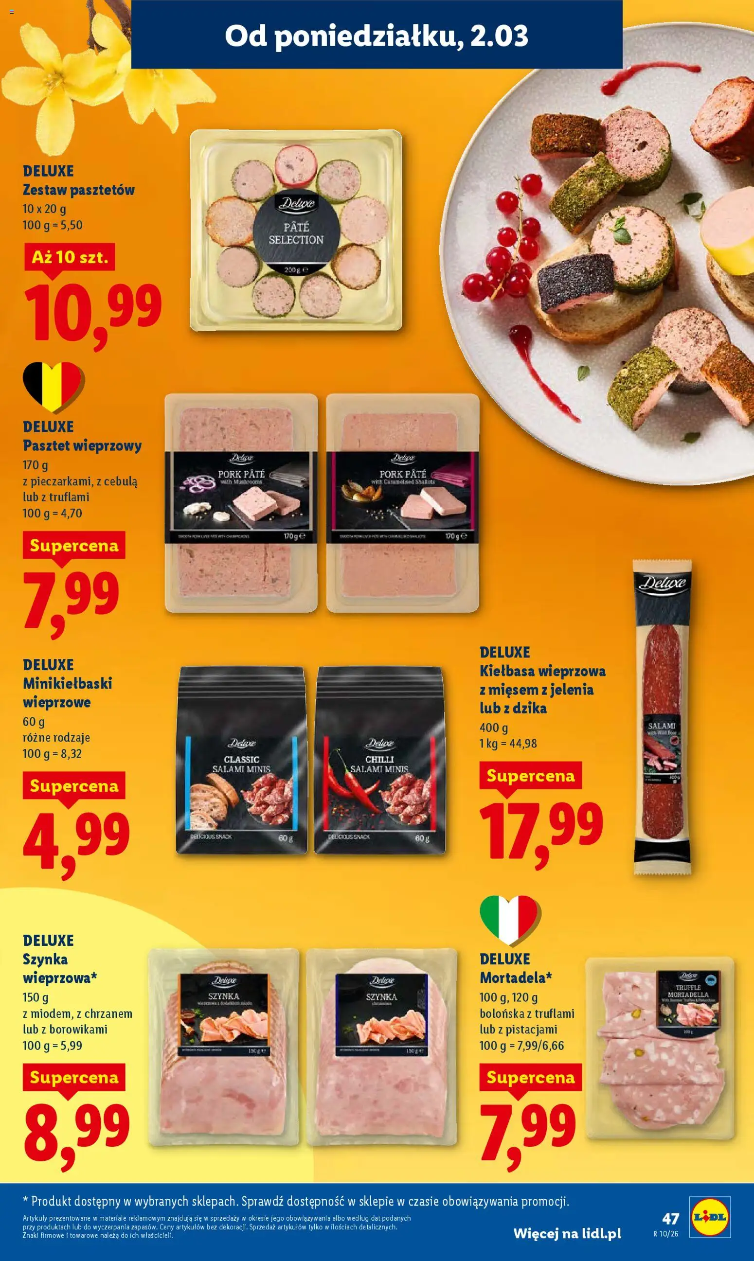 Lidl Polsko leták od 02.03.2026 | Strana: 47 | Produkty: Deluxe, Mortadella