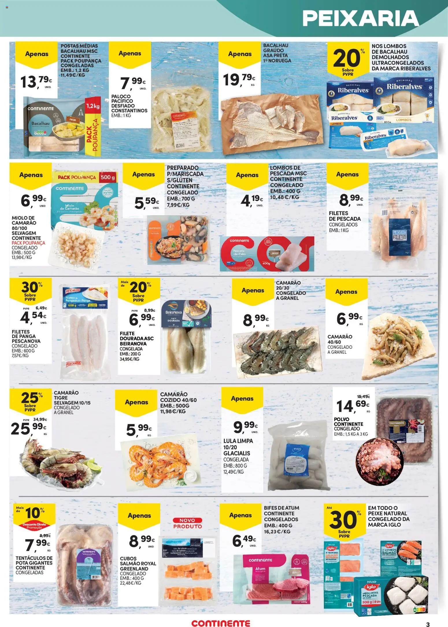Continente - Açores │ válido de 05.03.2026 | Página: 3 | Produtos: Dourada, Atum, Polvo, Camarão