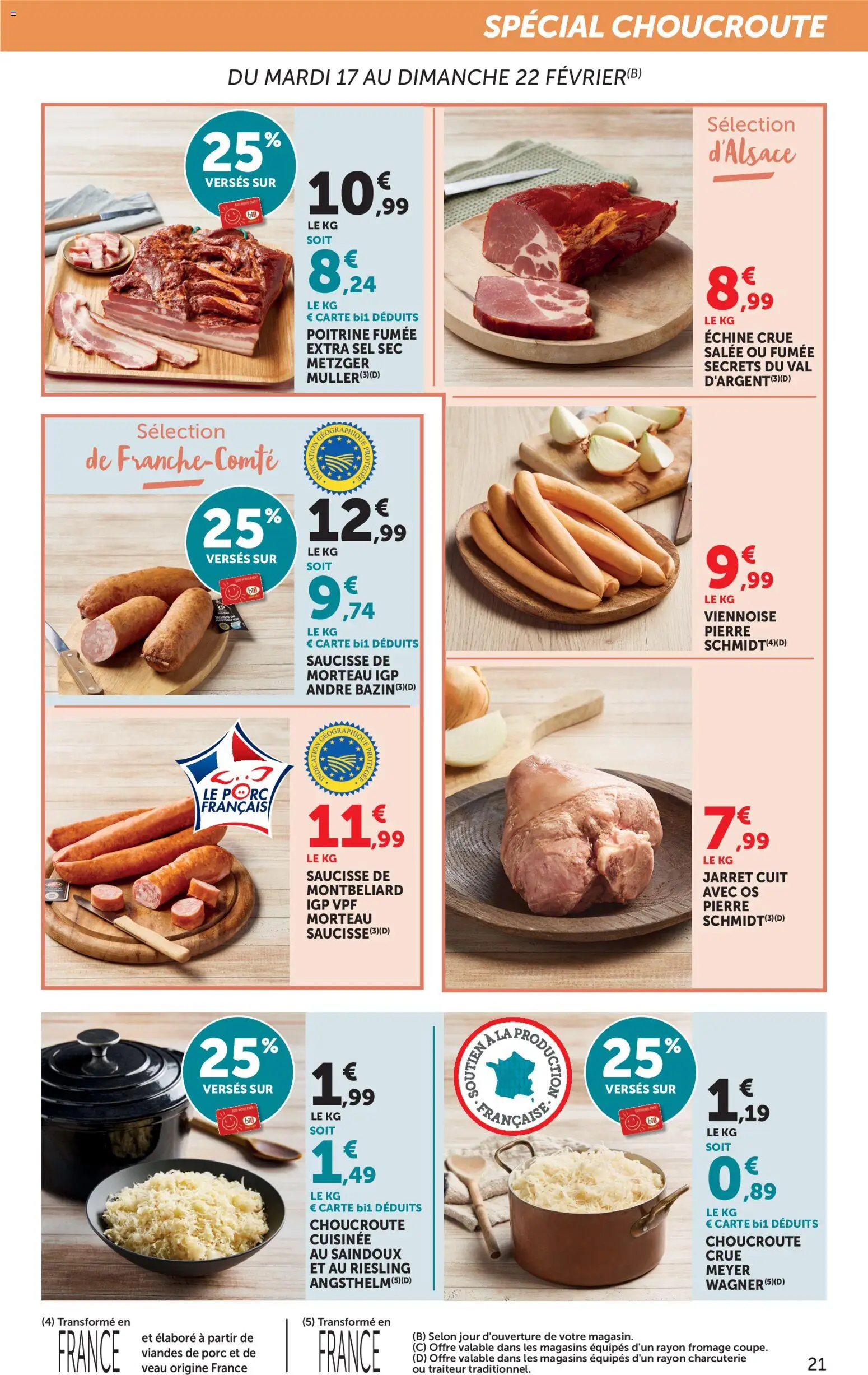 {H1} | Page: 21 | Produits: Fromage, Saucisse, Porc, Saindoux