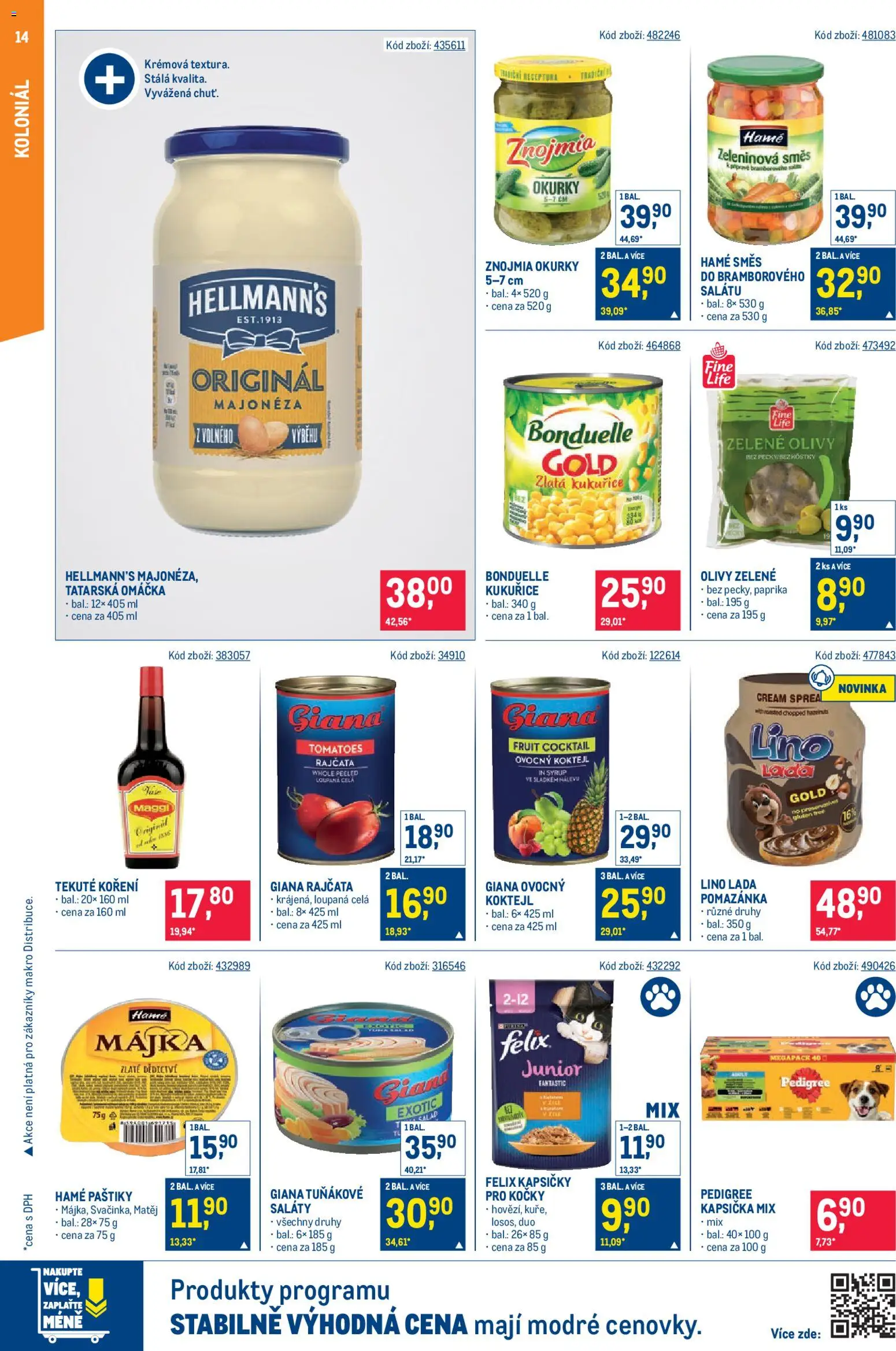 Makro leták - Maloobchod od 03.12.2025 | Strana: 14 | Produkty: Saláty, Kapsičky pro kočky, Pedigree, Tatarská omáčka