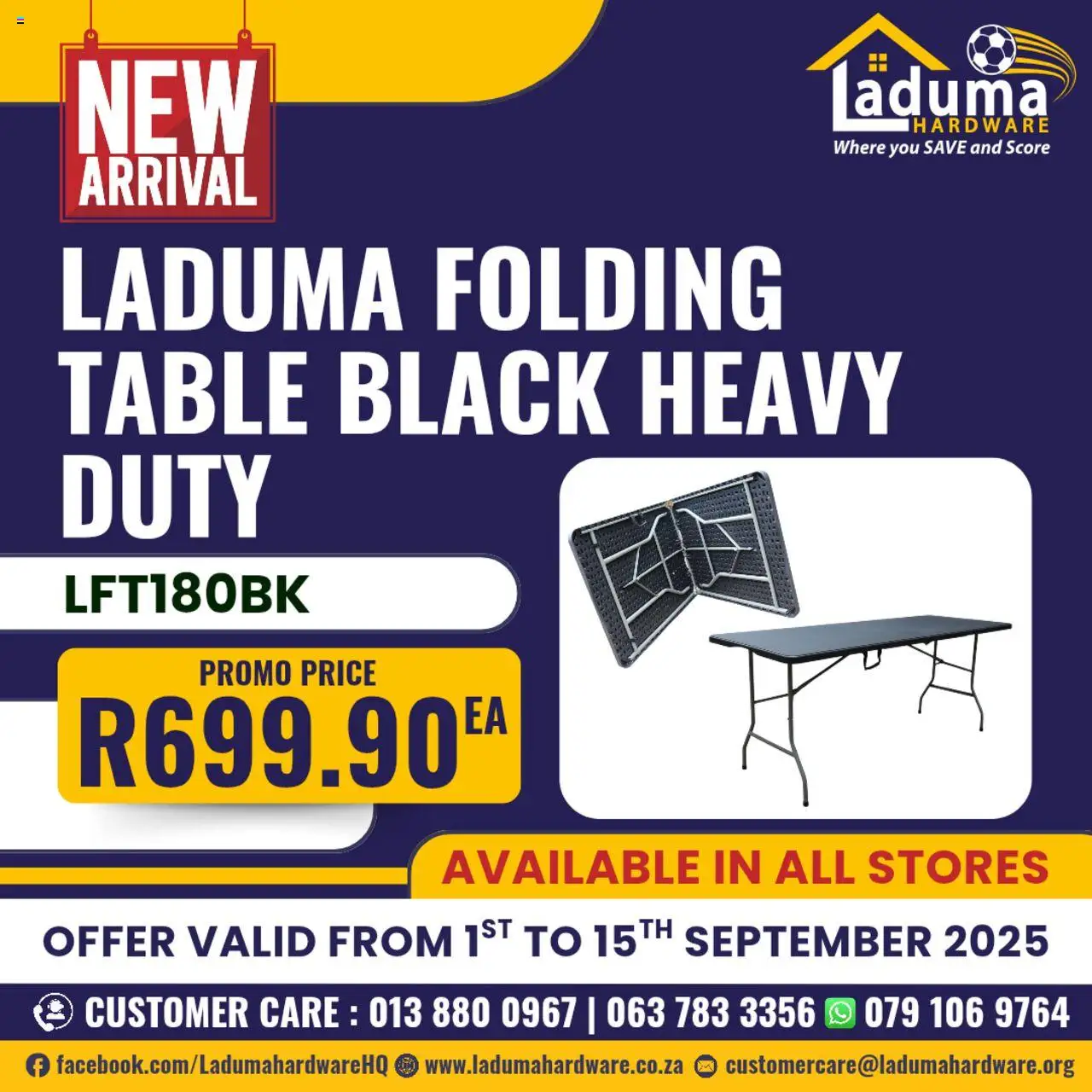 Laduma Hardware Facebook Promotion │ valid from 01.09.2025 | Page: 3 | Products: Table
