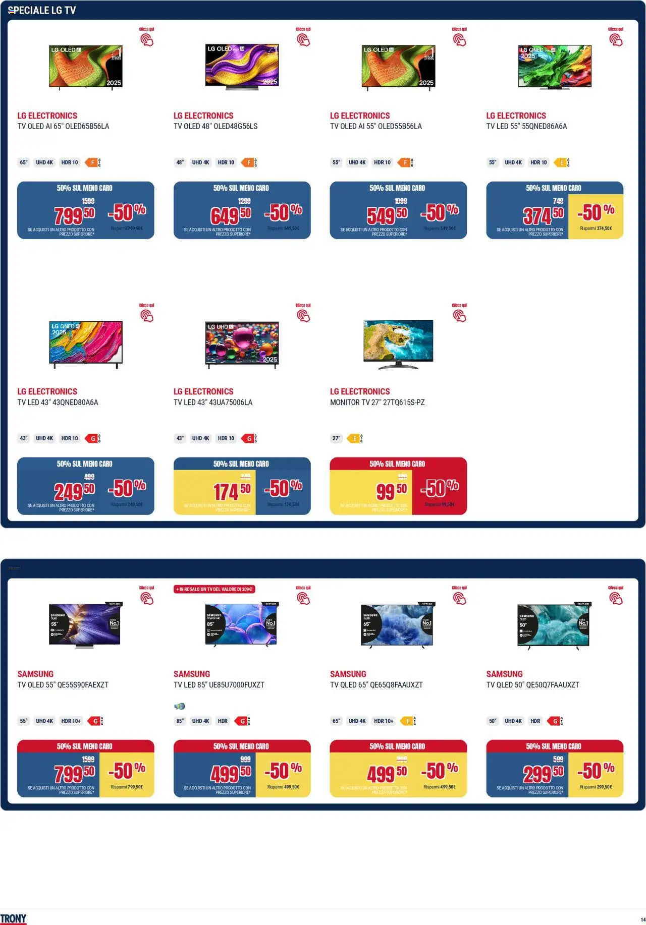 Volantino Trony del 21.08.2025 | Pagina: 14 | Prodotti: Monitor, TV, Samsung