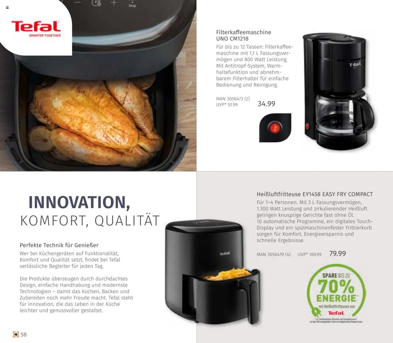 Müller Haushaltskatalog – gültig ab 03.10.2025 | Seite: 58 | Produkte: Küche, Filterkaffeemaschine, Heißluftfritteuse