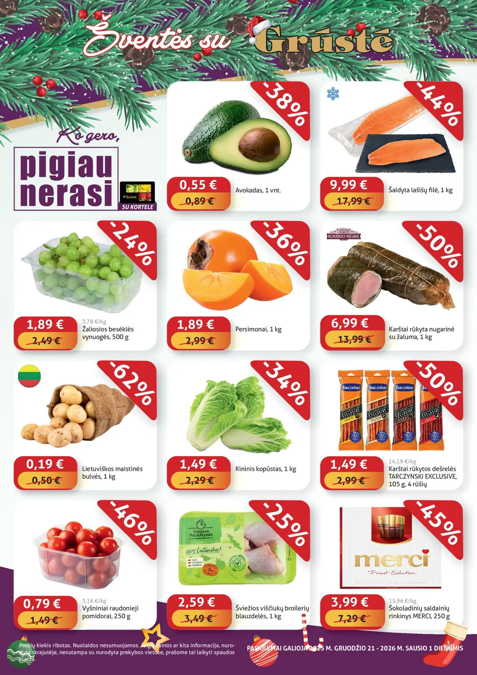 GRUSTE akcijos nuo 21.12.2025 | Puslapis: 1 | Prekių: Dešrelės