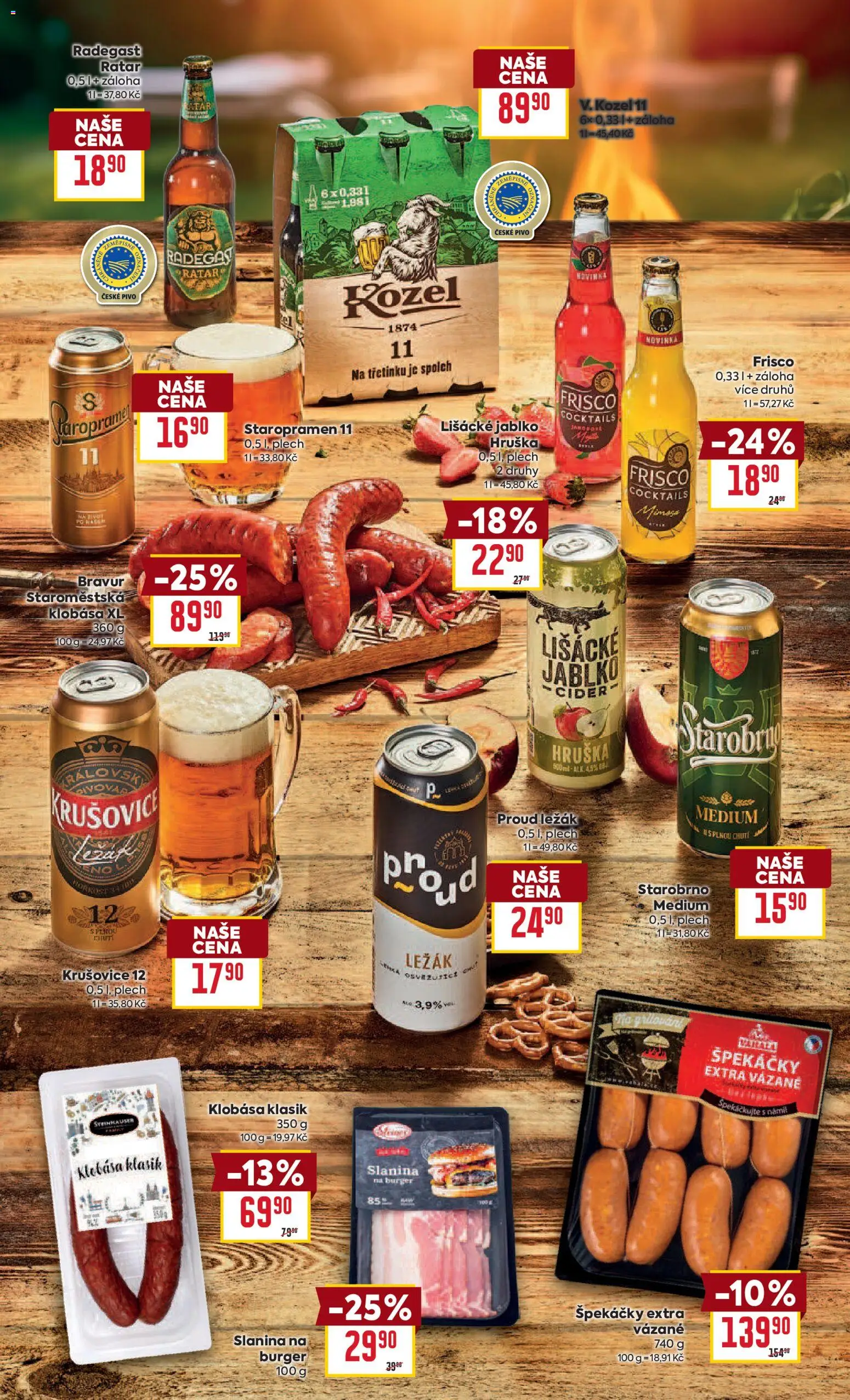 Billa leták - Grilování  od 07.04.2026 | Strana: 8 | Produkty: Špekáčky, Kozel, Radegast, Slanina