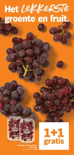 RODE DRUIVEN PITLOOS, 500 gram of seedless red grapes. - Voorbeeld van een folder van Albert Heijn, geldig van 16.03.2026 | Pagina: 7 | Producten: Druiven