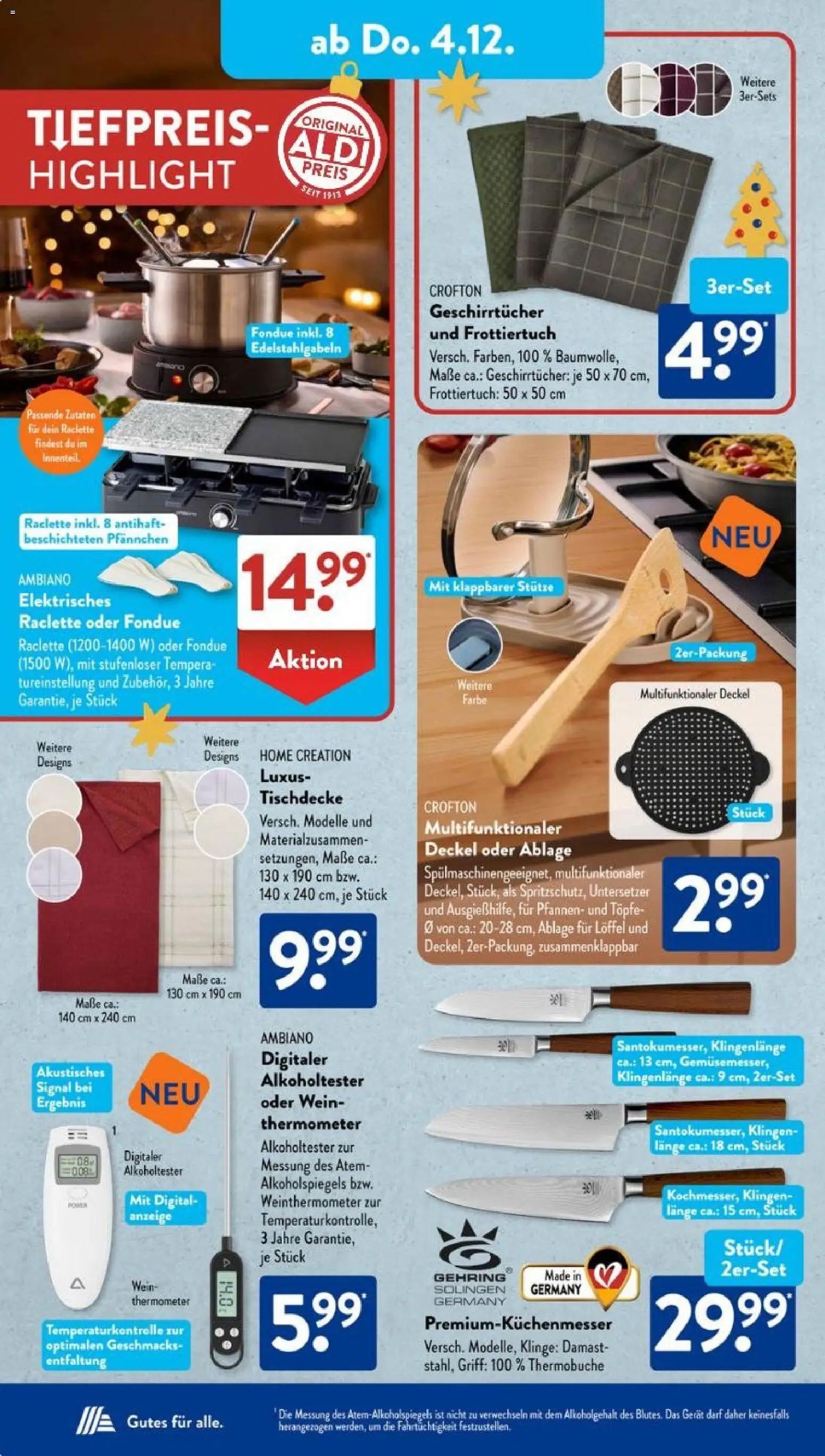 Aldi Süd Prospekt 	 – gültig ab 01.12.2025 | Seite: 10 | Produkte: Thermometer, Wein, Raclette, Home creation