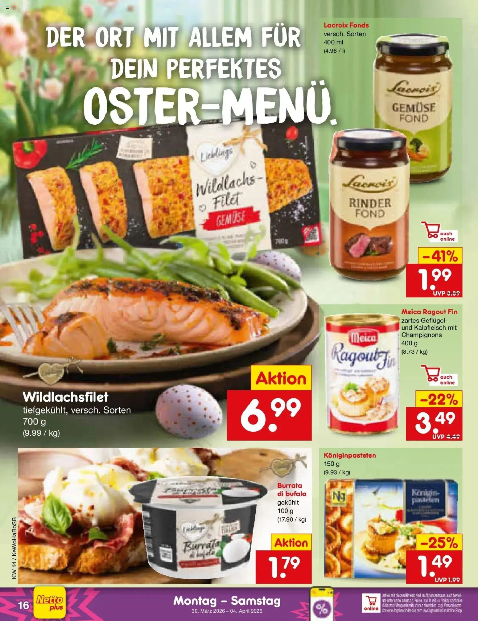 Netto Marken-Discount Prospekt Stadtlohn	 – gültig ab 29.03.2026 | Seite: 18 | Produkte: Meica, Champignons, Burrata, Gemüse