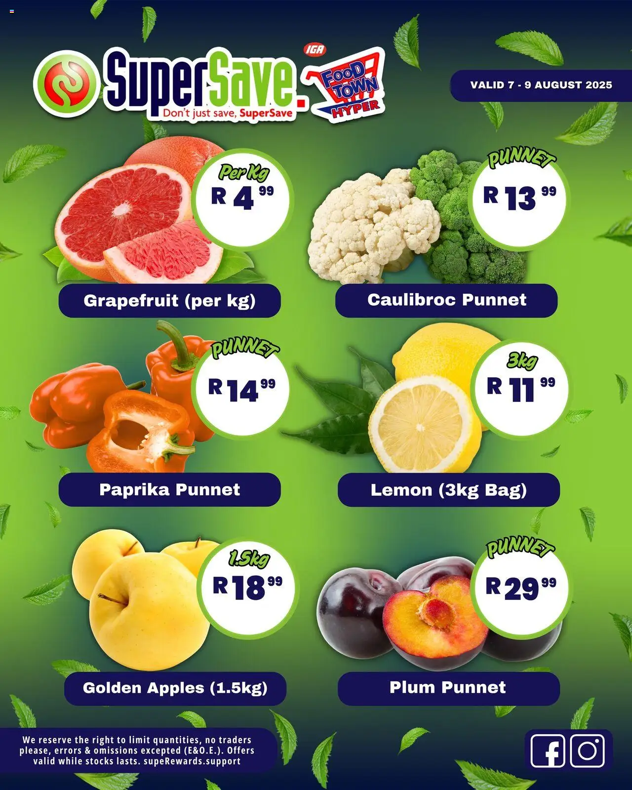 Super Save Fresh Specials │ valid from 07.08.2025 | Page: 3 | Products: Bag, Apples, Grapefruit, Lemon