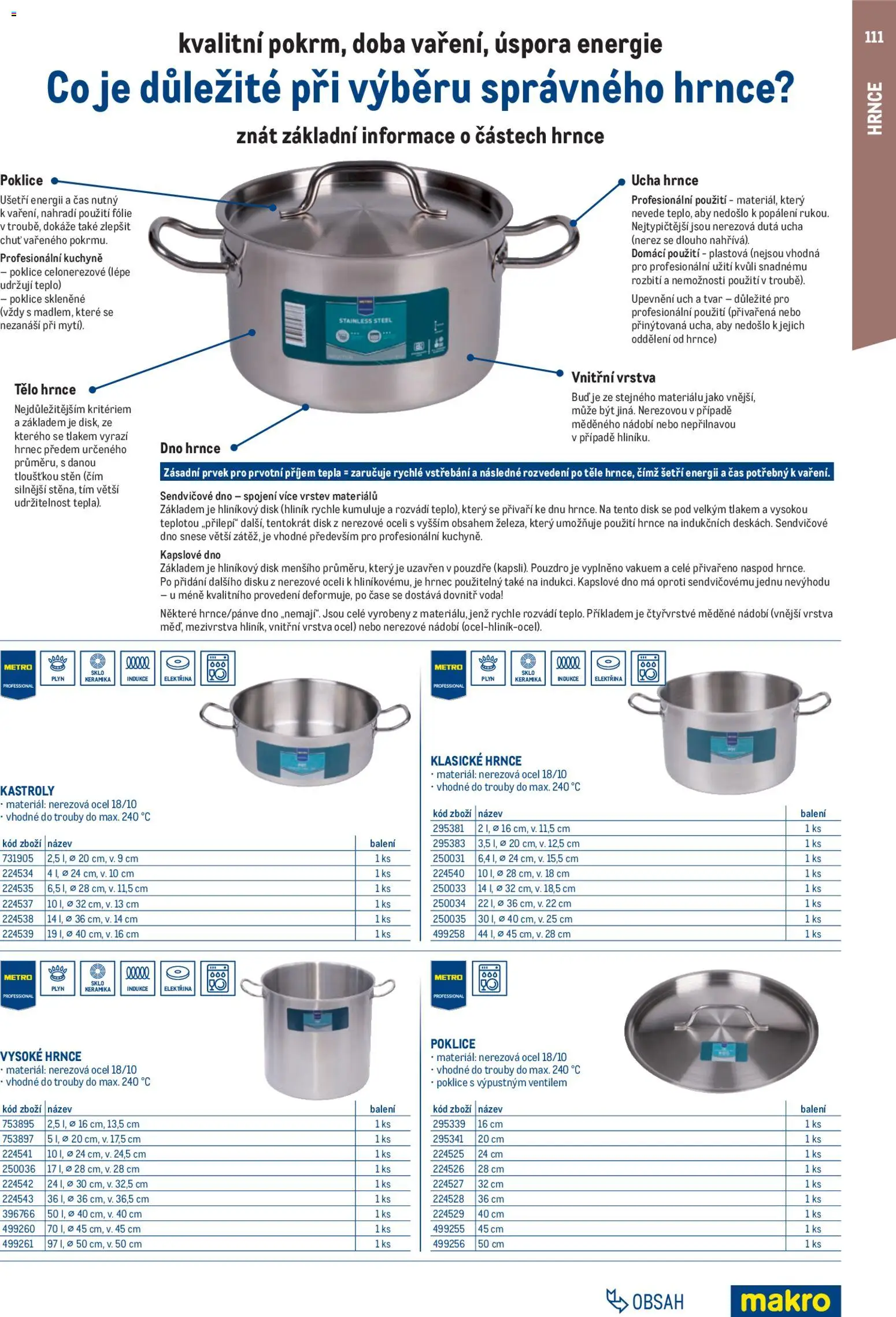 Makro leták - Gastro vybavení a zařízení od 01.02.2026 | Strana: 111 | Produkty: Hrnce, Fólie, Poklice, Hrnec