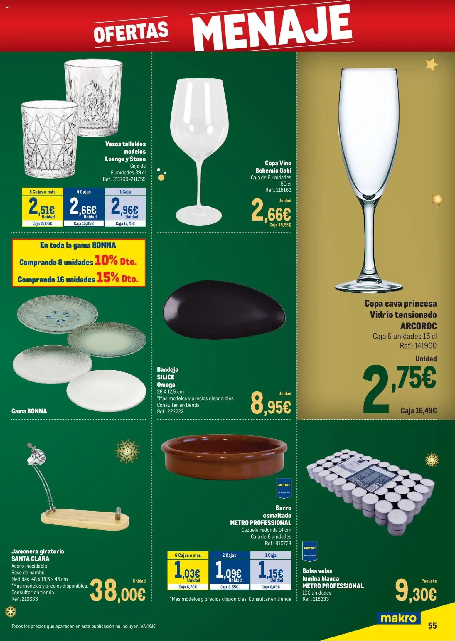 Makro - Precios Navidad Canarias │ válido desde el 24.11.2025 | Página: 55 | Productos: Vino, Vasos, Bolsa, Βραχιόλι