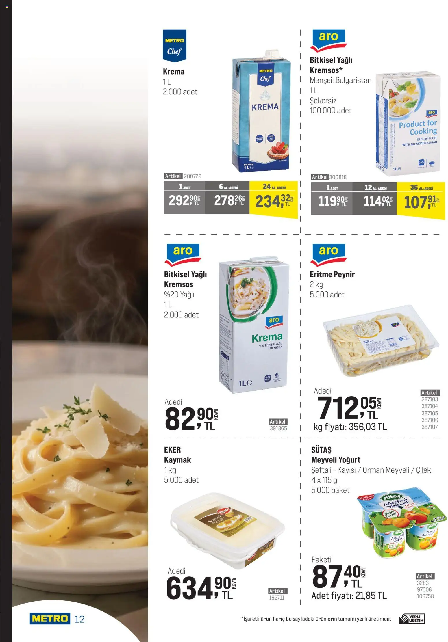 Metro - Şehir Otelleri - 18.03.2026 tarihinden itibaren geçerlidir | Sayfa: 12 | Ürünler: Meyveli yoğurt, Yoğurt, Krema, Kayısı