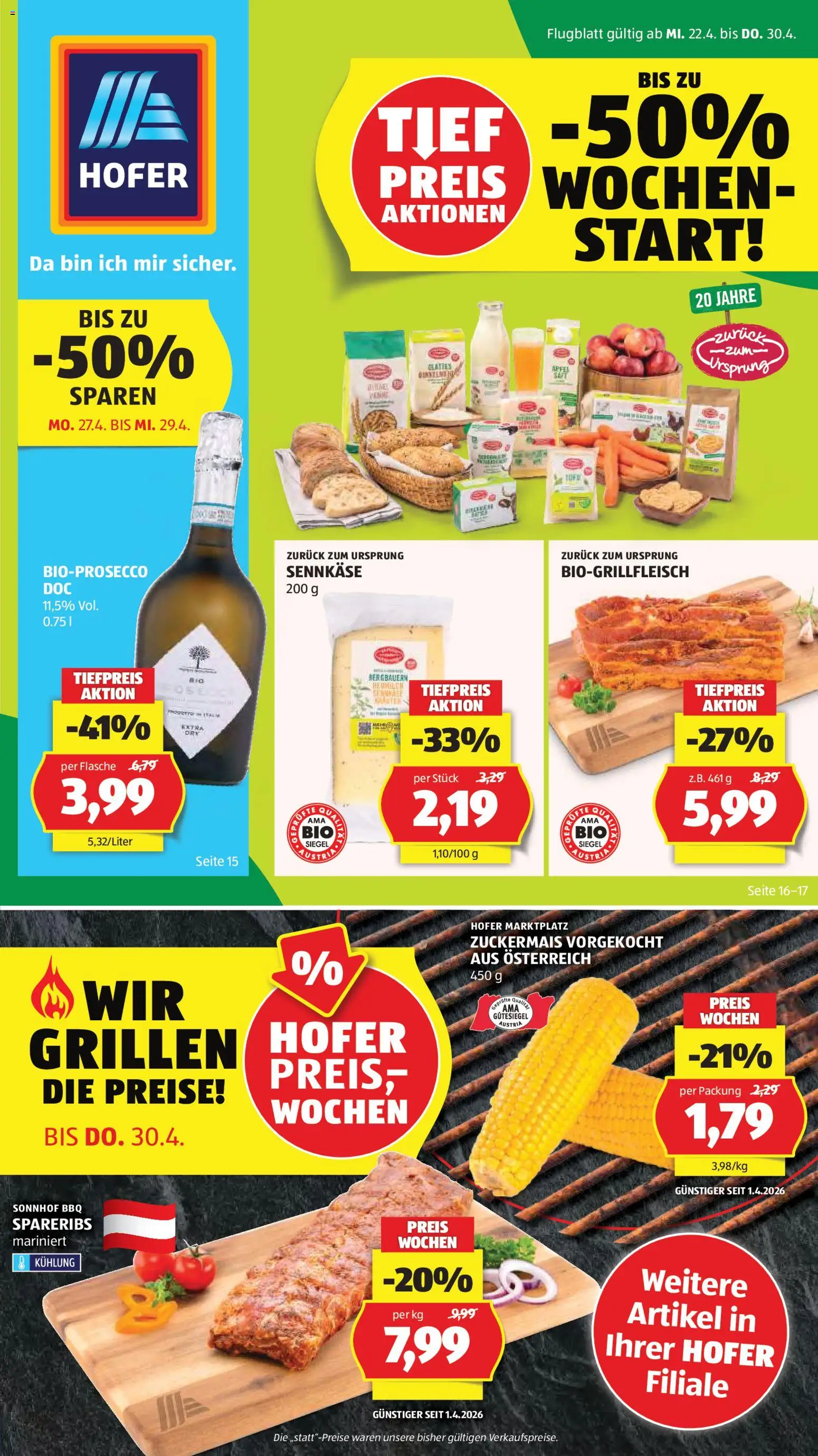 Hofer Flugblatt gültig ab 22.04.2026 | Seite: 1 | Produkte: Äpfel