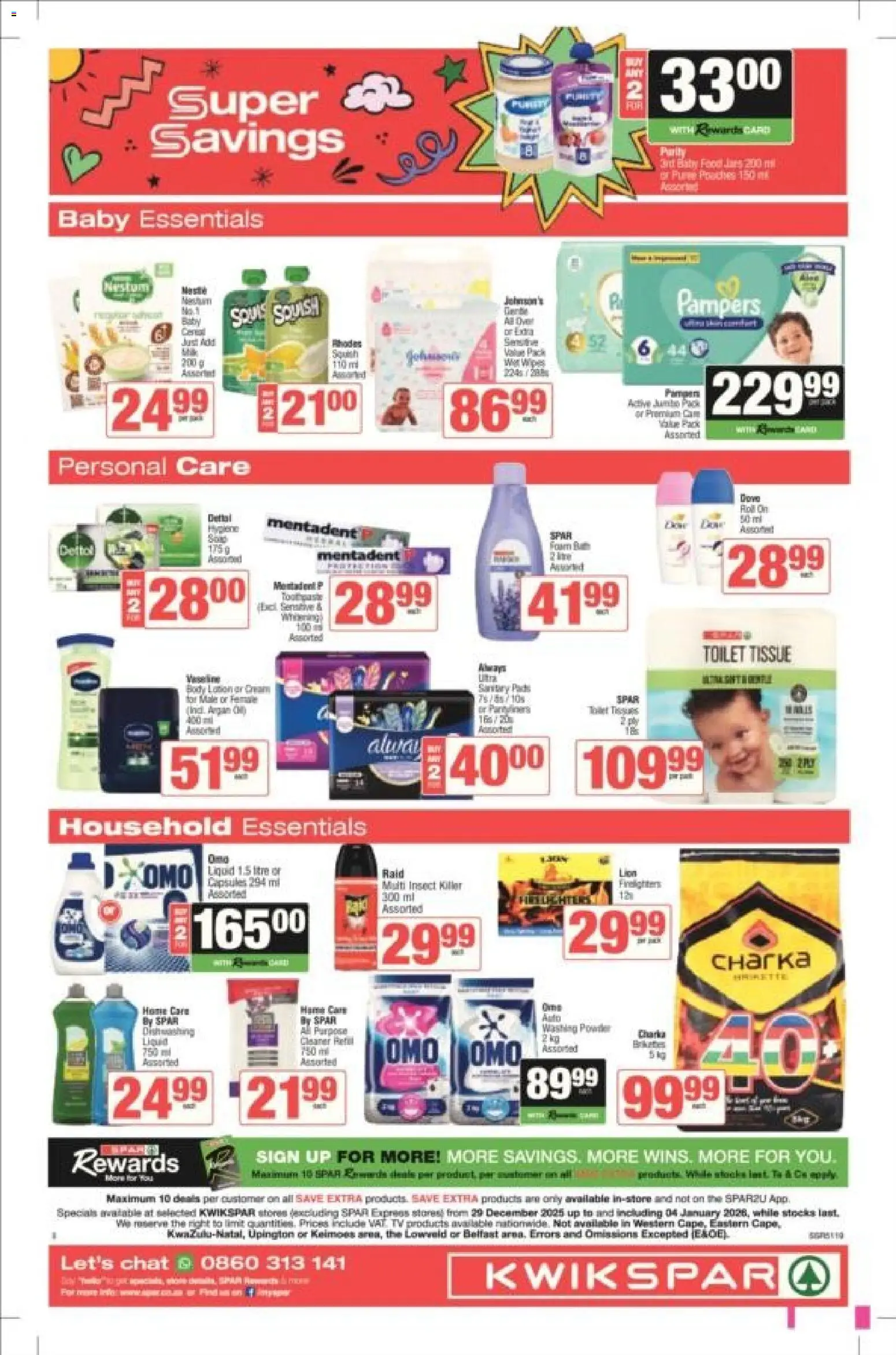 New KWIKSPAR catalogue – valid from 29.12.2025 | Page: 4 | Products: TV, Toilet, Cream