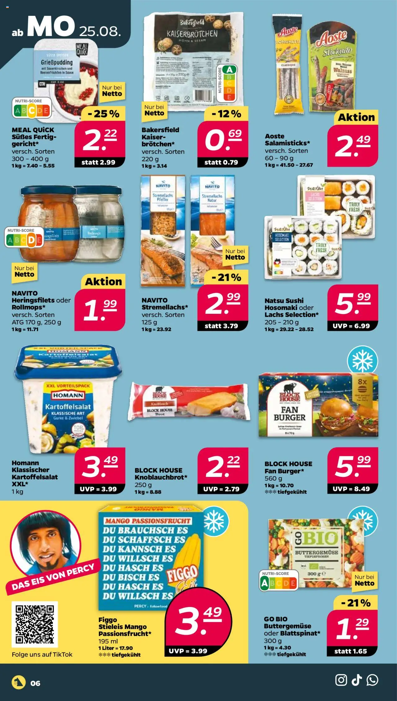 Netto Prospekt 	 - gültig ab dem 25.08.2025 | Seite: 6 | Produkte: Lachs, Pfeffer, Mango, Eis