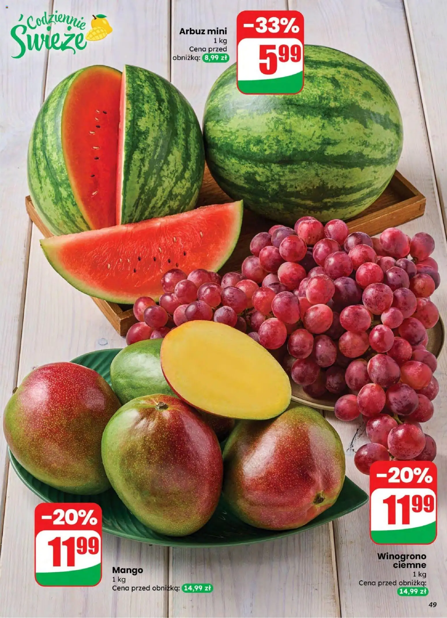 Dino gazetka od 04.03.2026 | Strona: 49 | Produkty: Mango, Arbuz, Winogrono