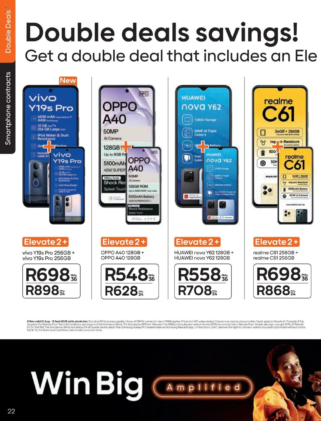 Cell C - Contract Deals │ valid from 01.08.2025 | Page: 22 | Products: Smartphone, Connector, Battery, Charger