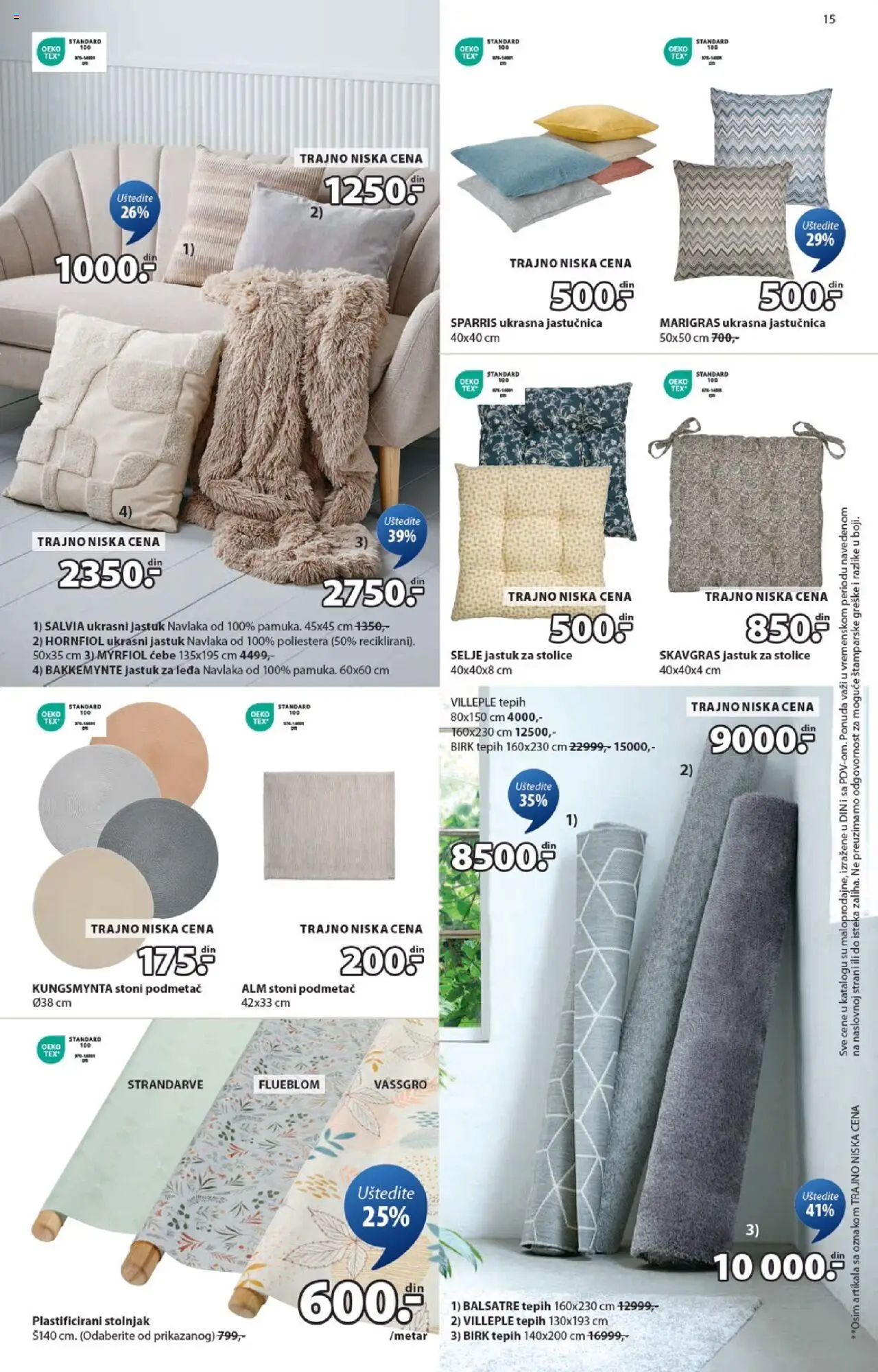 Jysk katalog - važi od 15.10.2025 | Strana: 15 | Proizvode: Jastuk, Ćebe, Tepih, Stolnjak