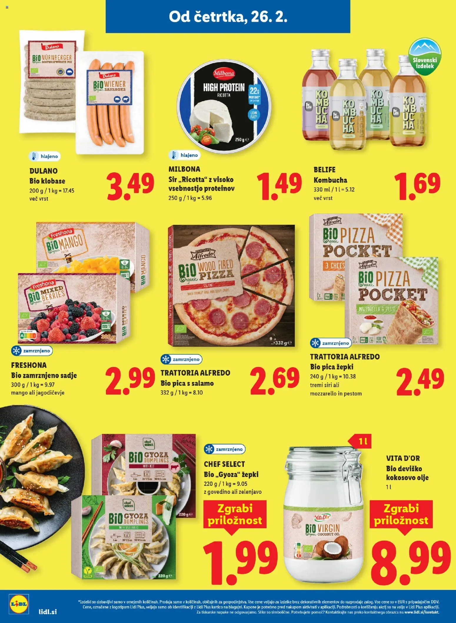 Novi Lidl katalog ponudbe – veljaven od 26.02.2026 | Stran: 16 | Izdelki: Sir, Pica, Mango, Klobase