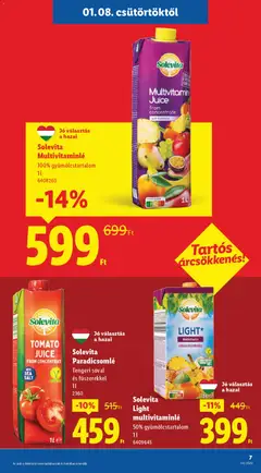 Solevita Multivitaminlé, 100% gyümölcstartalom 1l - amely érvényes a következő dátumtól: 08.01.2026 | Oldal: 5