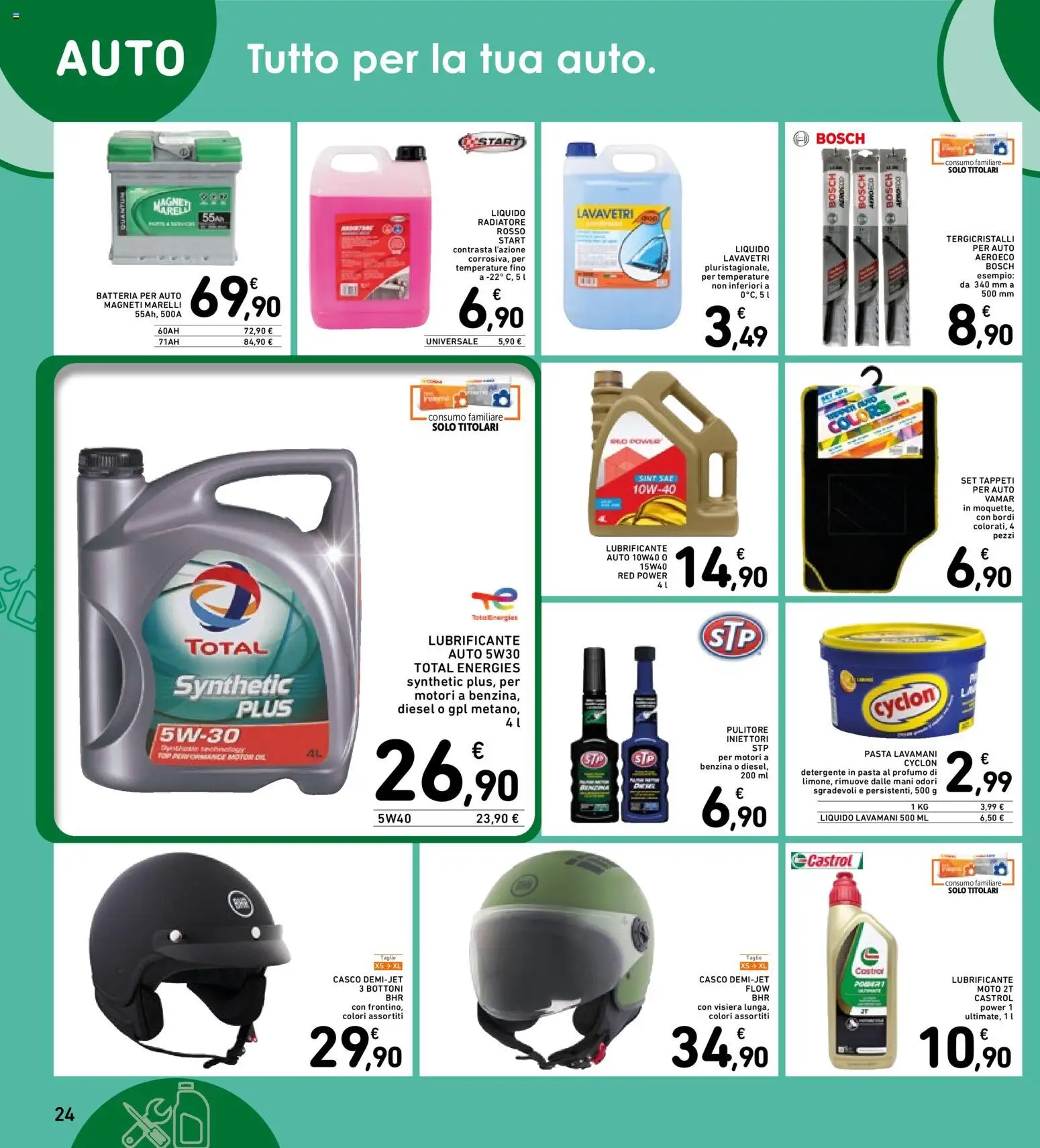 Volantino Spazio Conad del 07.04.2026 | Pagina: 24 | Prodotti: Detergente, Lubrificante, Batteria, Profumo