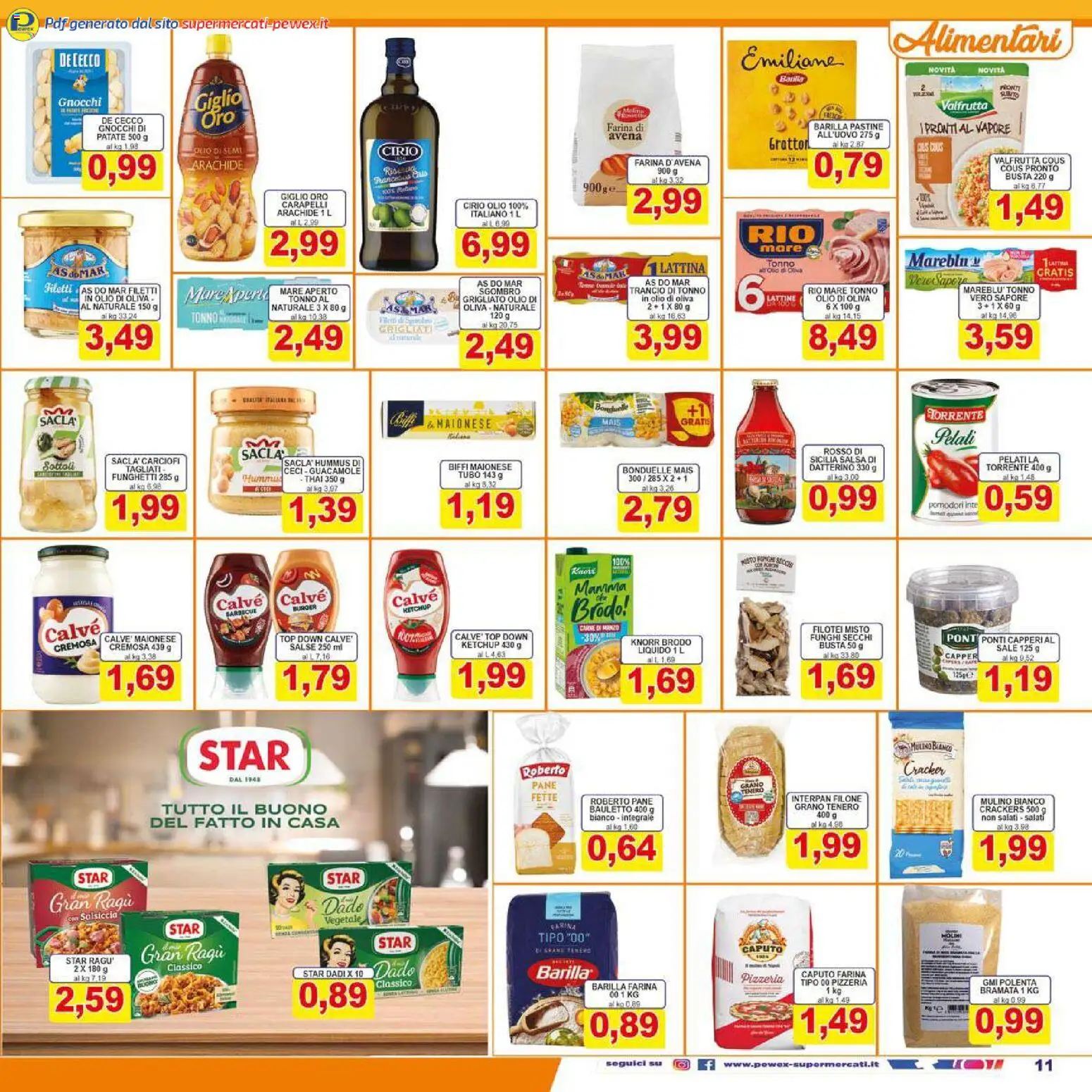 Volantino Pewex del 26.01.2026 | Pagina: 11 | Prodotti: Salsa, Tubo, Cous cous, Gnocchi