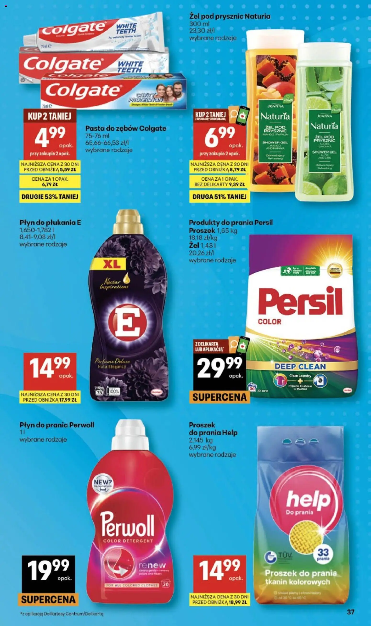 Delikatesy Centrum gazetka od 30.04.2026 | Strona: 37 | Produkty: Delikatesy, Prysznic, Proszek do prania, Detergent