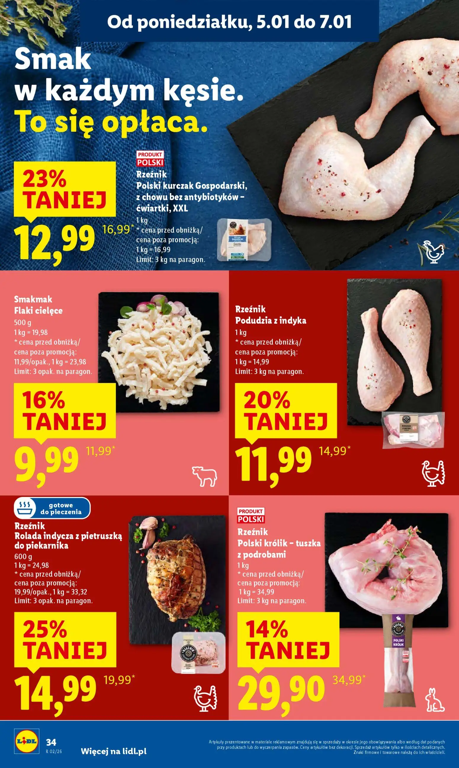Lidl Gazetka od 05.01.2026 | Strona: 36 | Produkty: Pietruszka, Kurczak, Rolada, Flaki