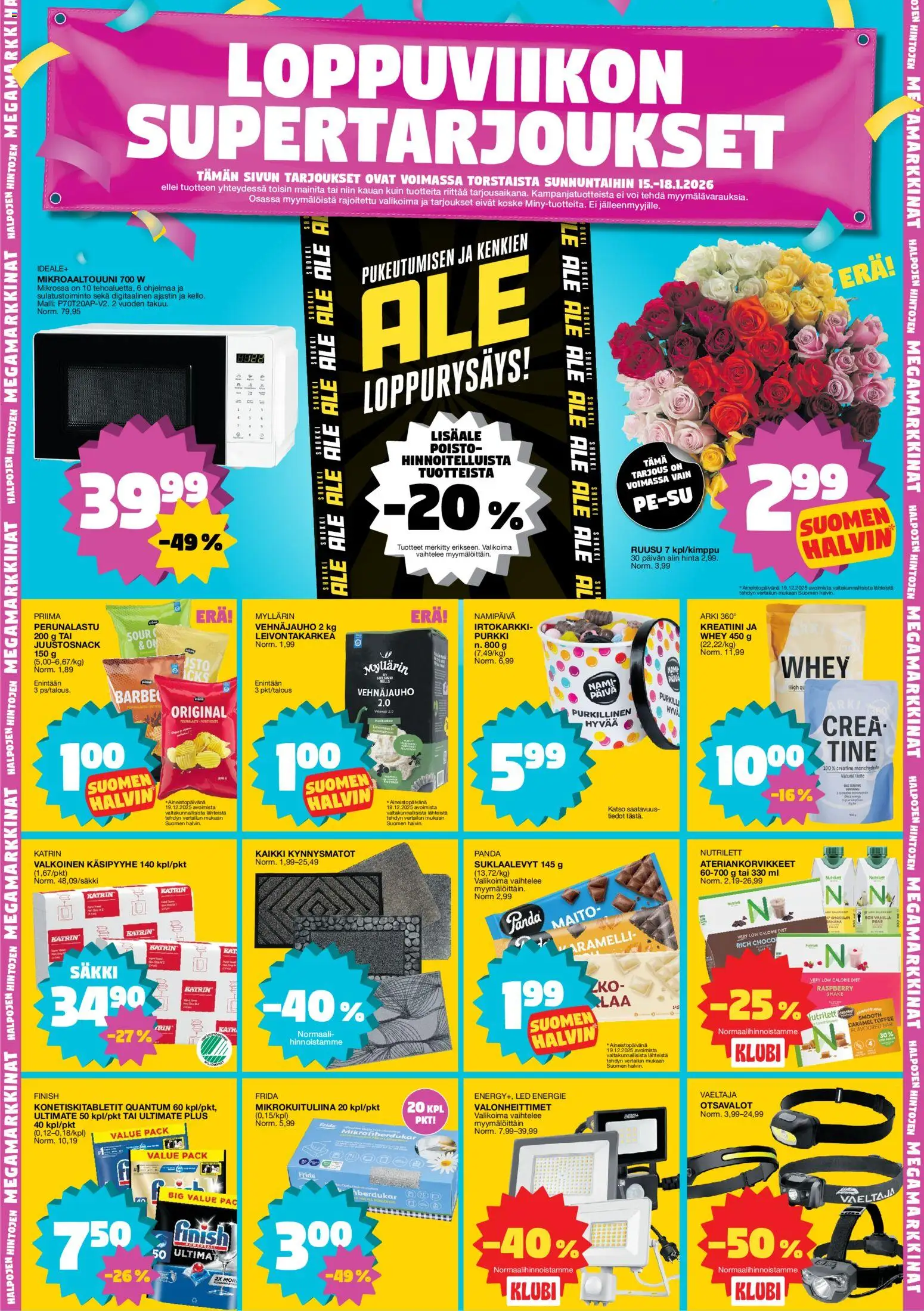 Tokmanni tarjoukset – voimassa 12.01.2026 alkaen | Sivu: 12 | Tuotteet: Vehnäjauho, Mikrokuituliina, Suklaalevyt, Voi