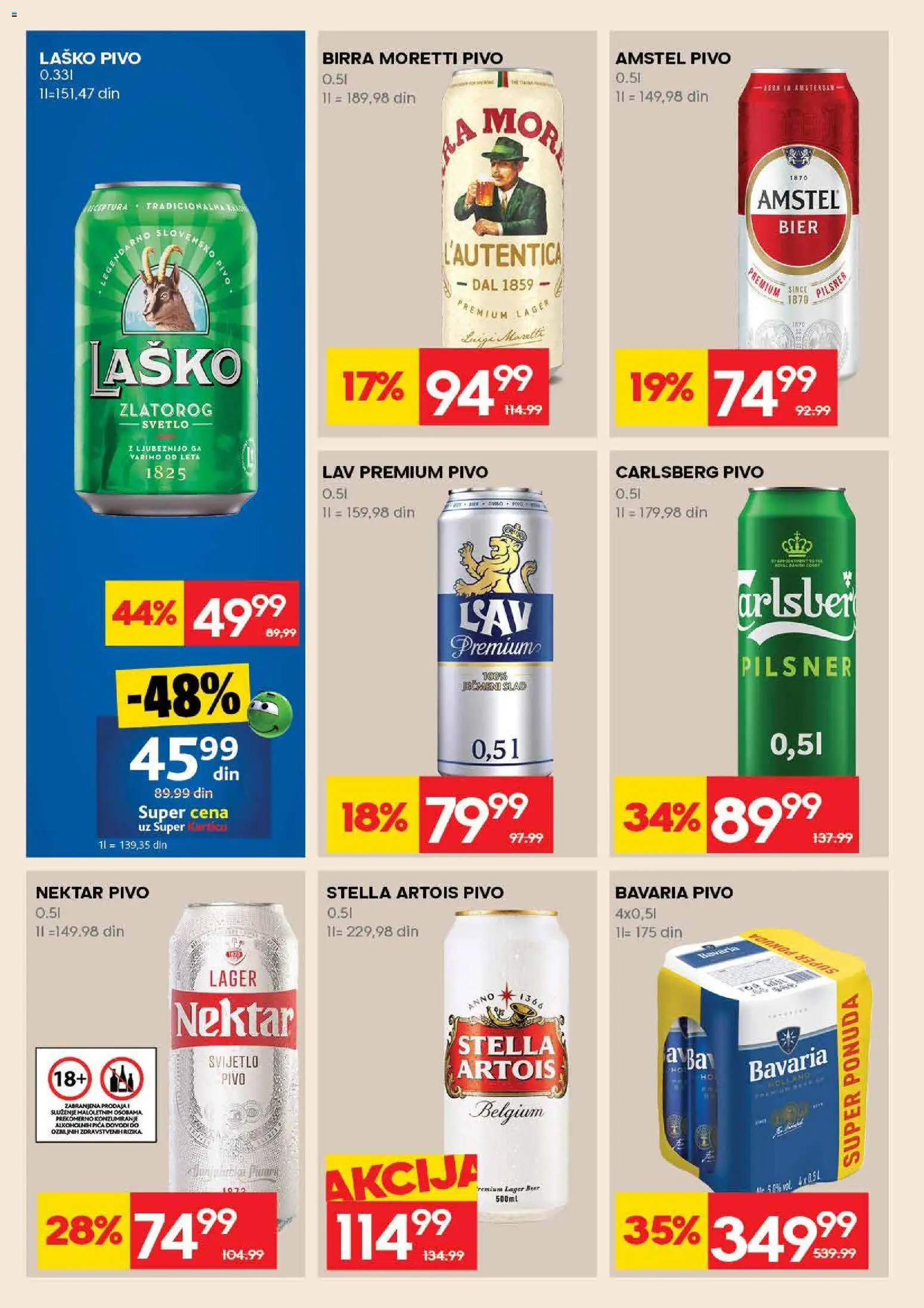 Roda katalog - važi od 23.04.2026 | Strana: 26 | Proizvode: Stella Artois, Birra Moretti, Amstel, Carlsberg
