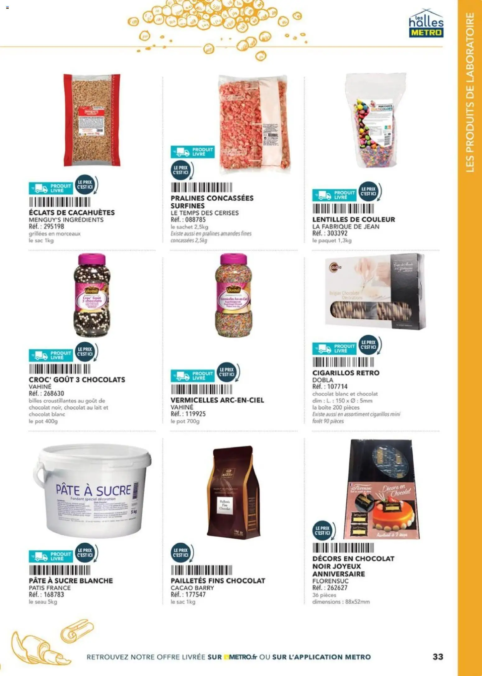 {H1} | Page: 33 | Produits: Lait, Chocolat, Livre, Amandes