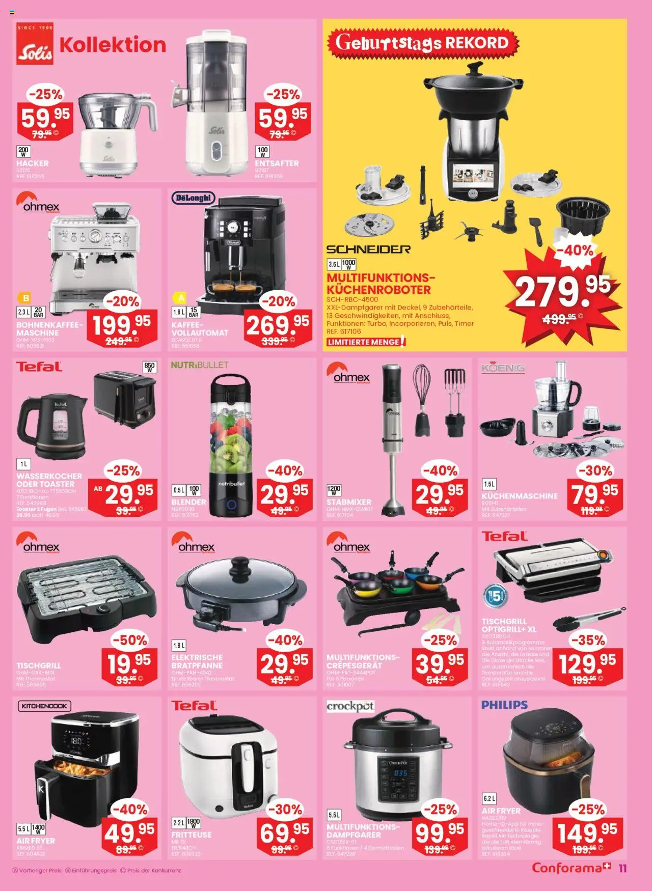 Conforama Aktionen – gültig ab 10.09.2025 | Seite: 11 | Produkte: Entsafter, Öl, Kaffee, Fritteuse