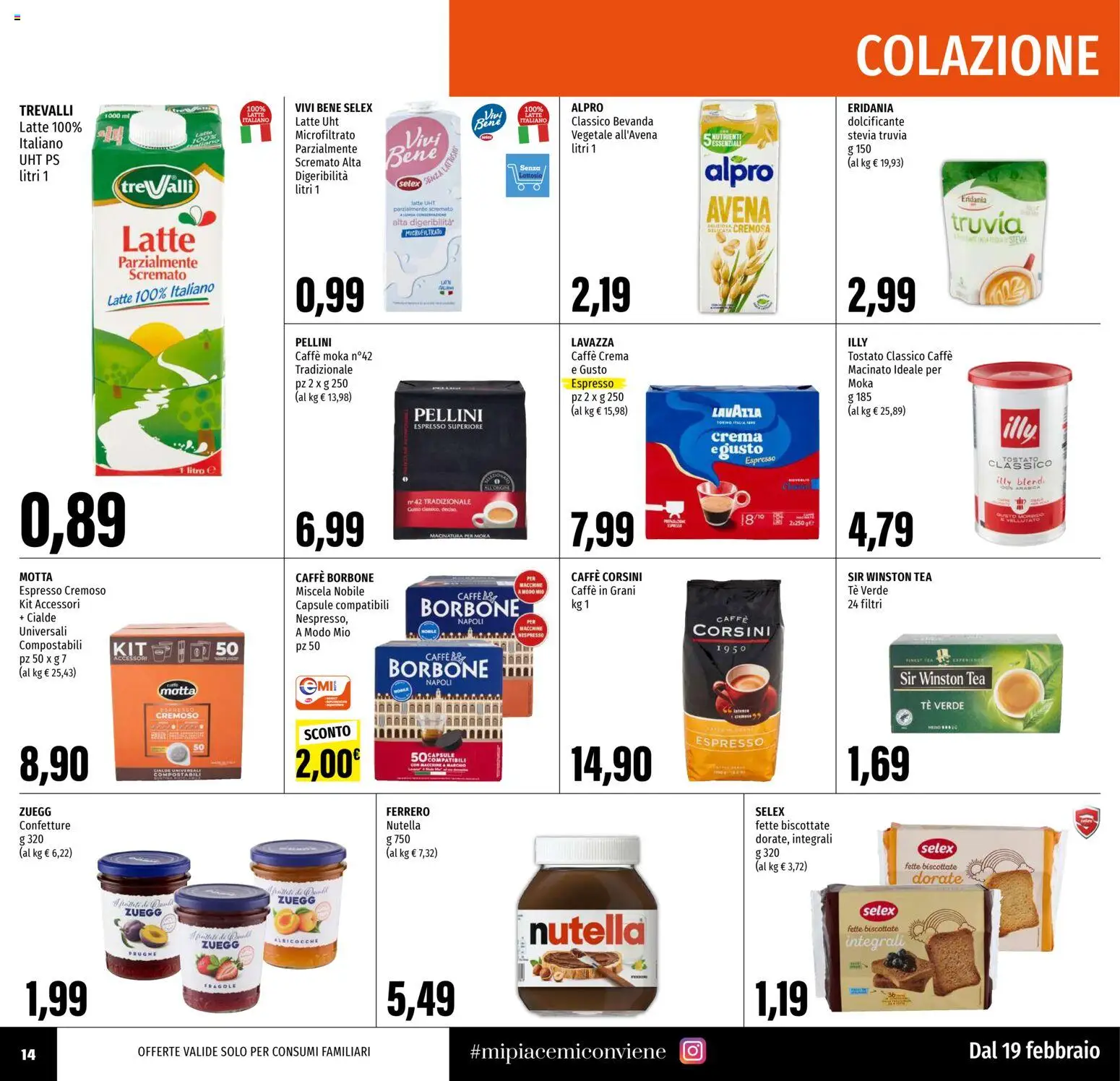 Volantino EMI del 19.02.2026 | Pagina: 14 | Prodotti: Stevia, Caffè, Fragole, Albicocche
