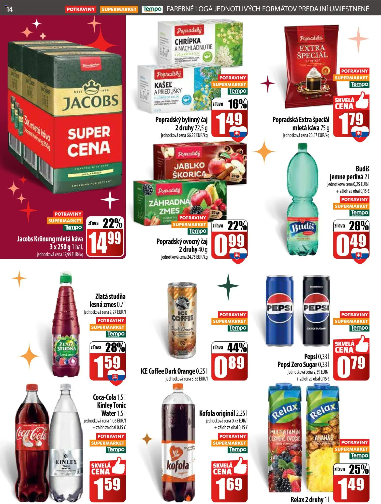 Nové COOP Jednota akcie – leták je platný od 04.12.2025 | Strana: 14 | Produkty: Budiš, Ananás, Coca cola, Cola