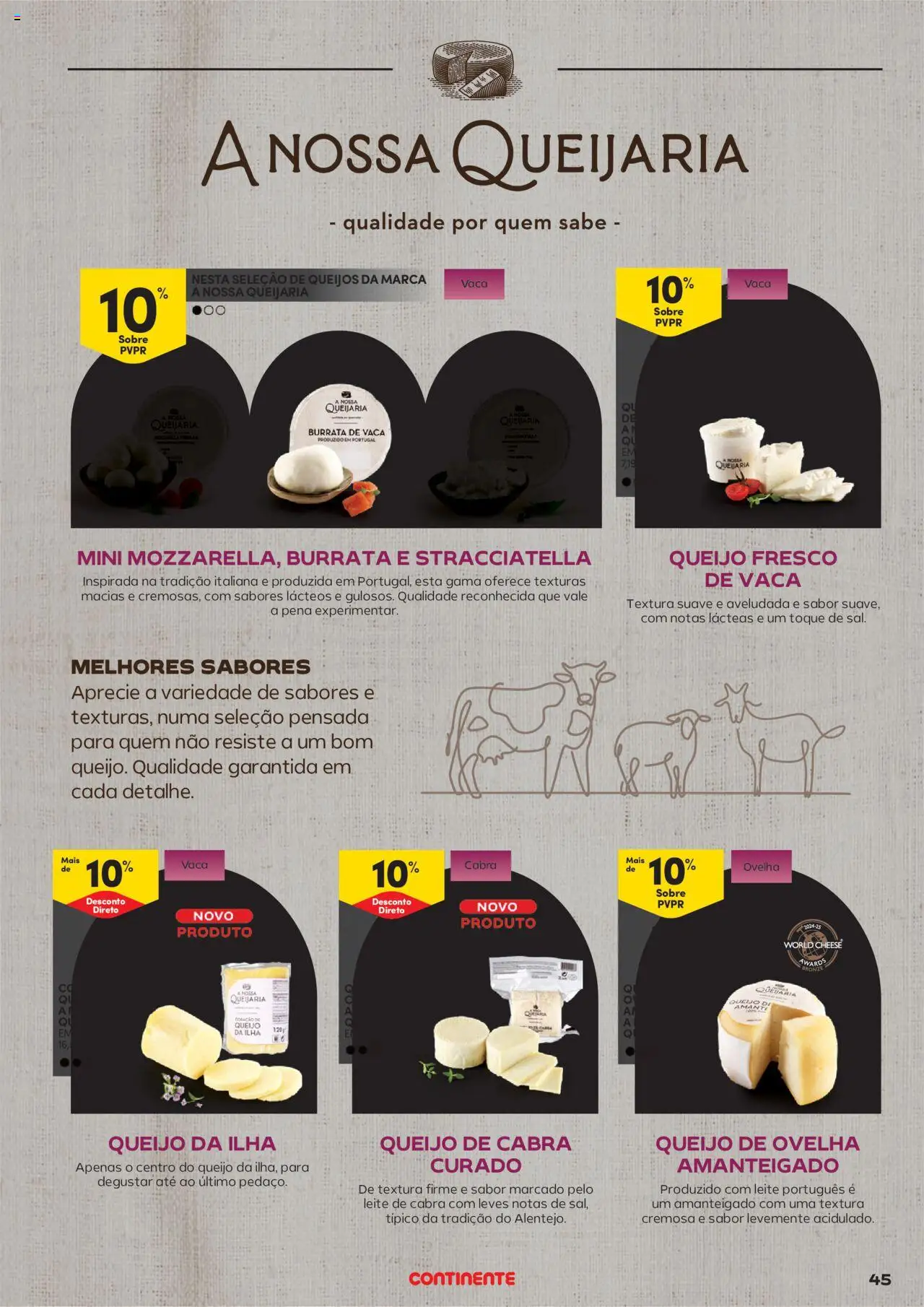 Continente - Vinhos, Enchidos e Queijos: A vida passa a comer com uma boa petiscada │ válido de 23.09.2025 | Página: 45 | Produtos: Leite, Queijo