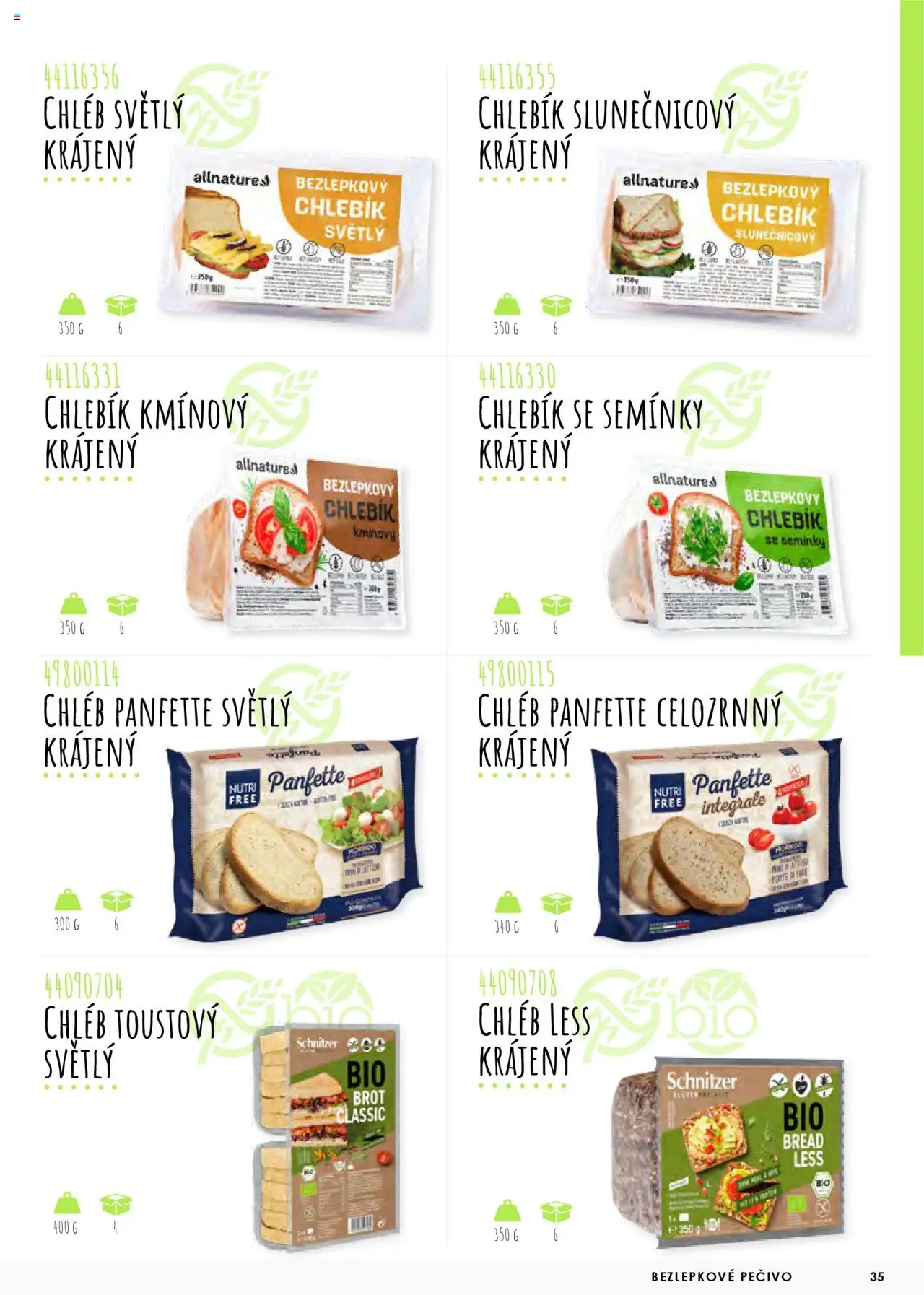 Jip katalog - Pečivo 2025 od 01.01.2025 | Strana: 35 | Produkty: Chléb, Bezlepkové pečivo, Pečivo, Toustový chléb