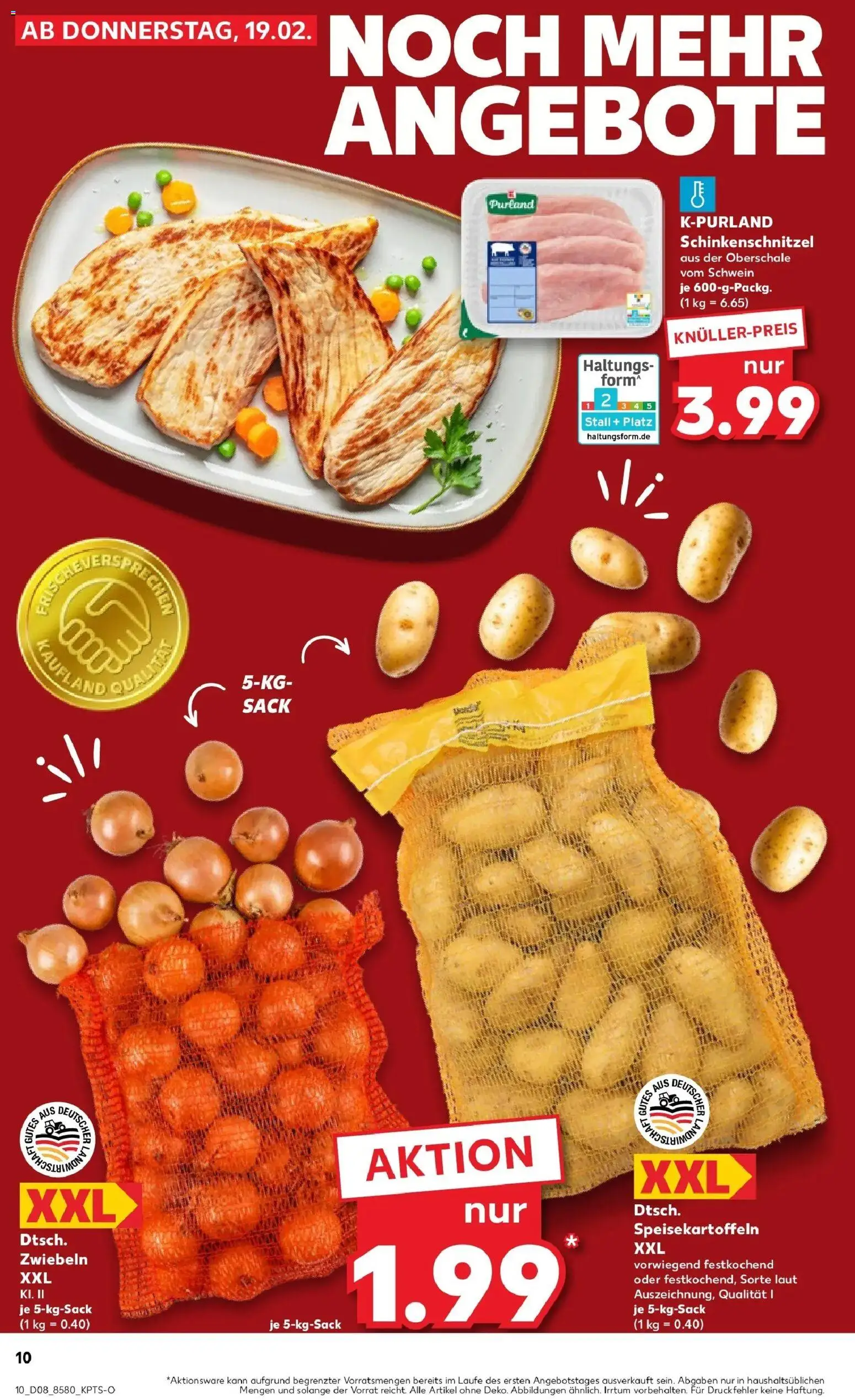 Kaufland prospekt Waldshut-Tiengen	 – gültig ab 22.02.2026 | Seite: 10 | Produkte: Schnitzel, Zwiebeln
