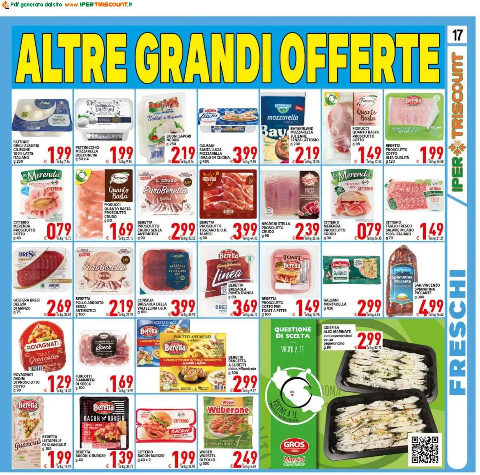 Volantino Ipertriscount del 16.01.2026 | Pagina: 17 | Prodotti: Manzo, Peperoncino, Padella, Alici