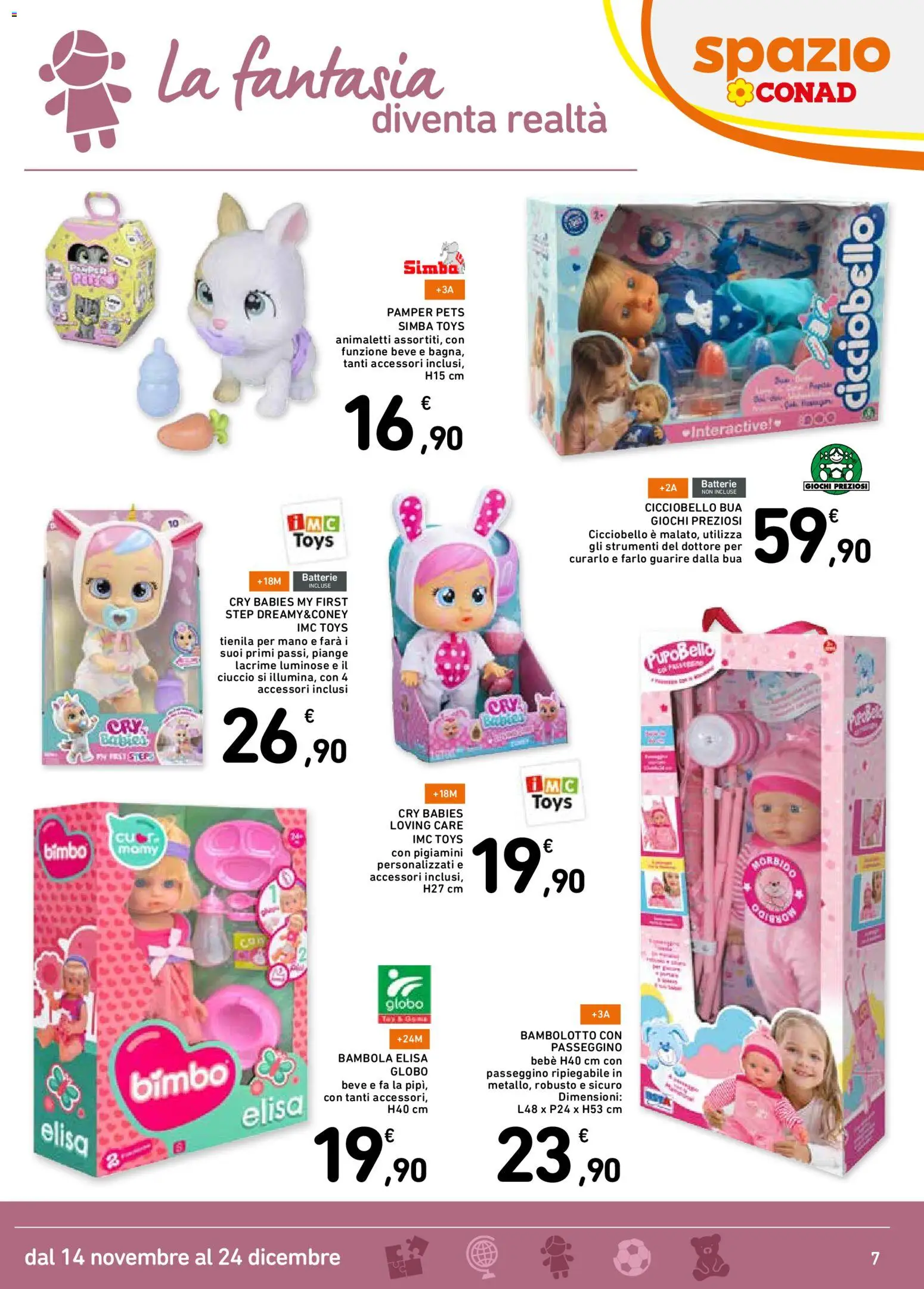 Volantino Spazio Conad del 14.11.2025 | Pagina: 7 | Prodotti: Passeggino, Batterie