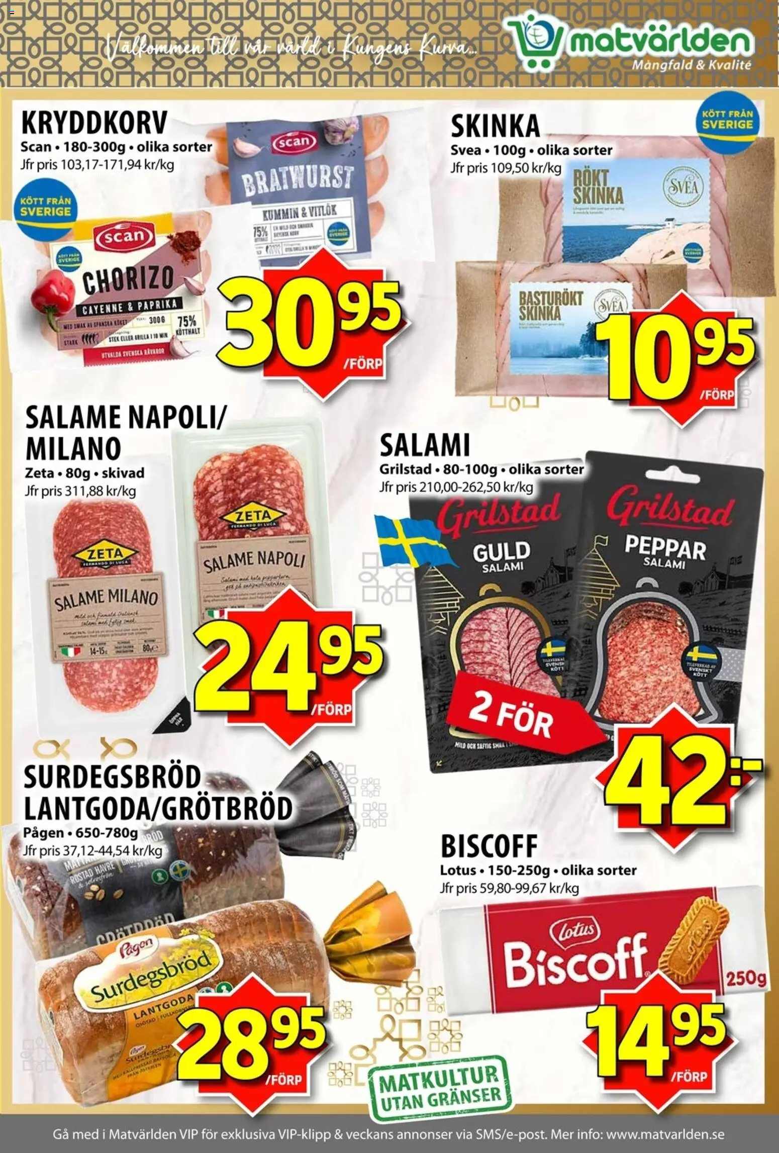 Matvärlden reklamblad aktuell från 20.04.2026 | Sida: 4 | Produkter: Peppar, Skinka, Vitlök, Chorizo
