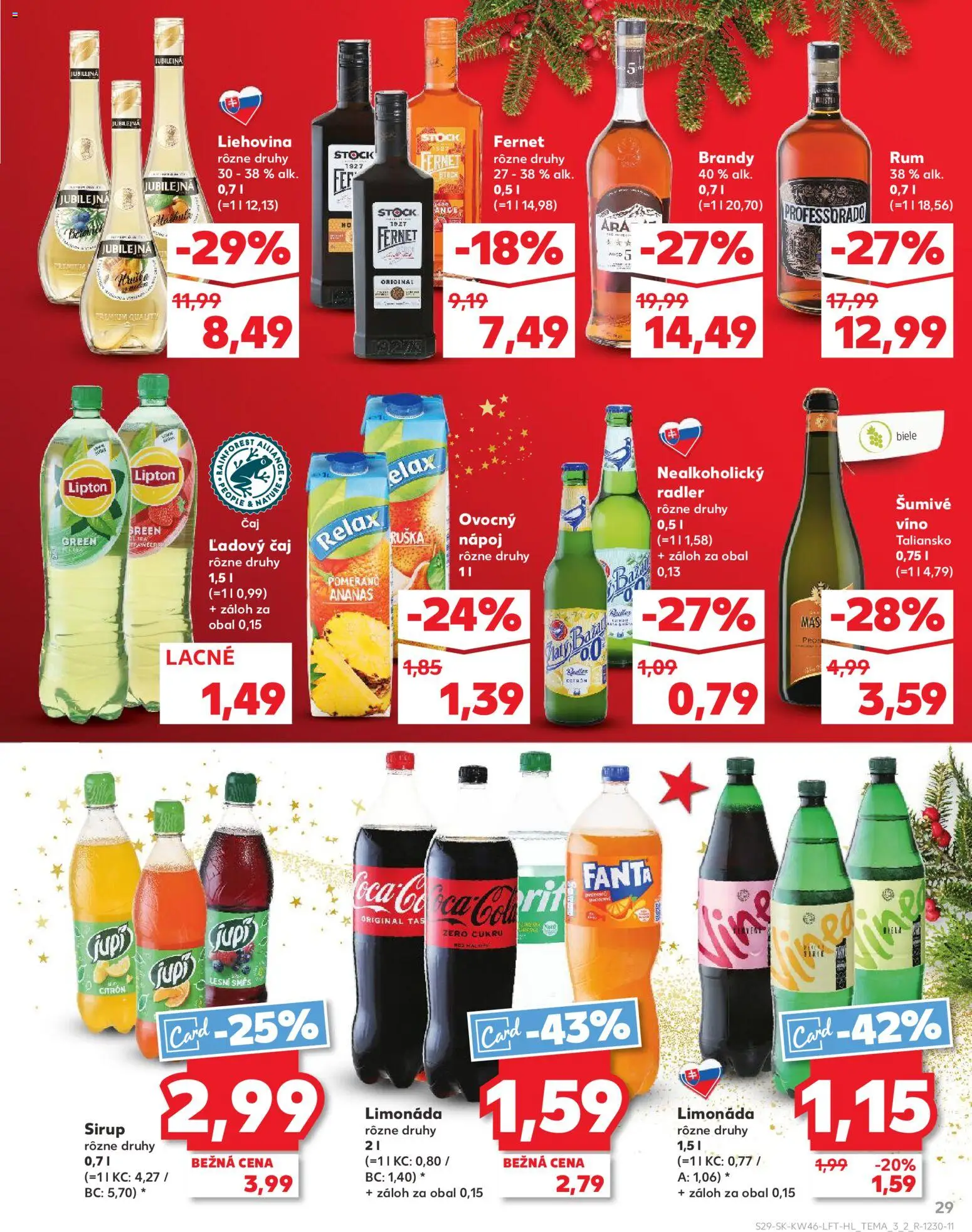 Nové Kaufland akcie – leták je platný od 13.11.2025 | Strana: 29 | Produkty: Čaj, Ananás, Brandy, Šumivé víno