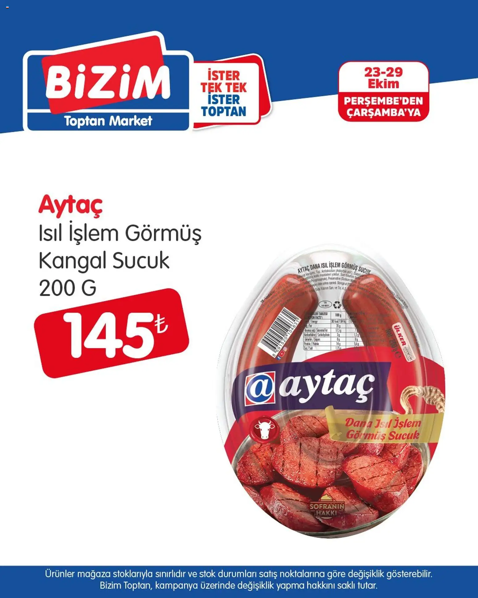 Bizim Toptan Katalog - 23.10.2025 tarihinden itibaren geçerlidir | Sayfa: 5 | Ürünler: Sucuk
