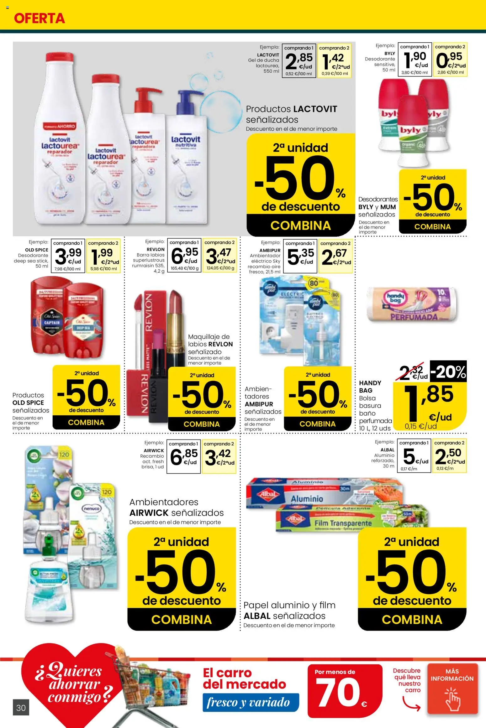 Eroski Quieres ahorrar conmigo │ válido desde el 16.04.2026 | Página: 30 | Productos: Maquillaje, Desodorante, Baño, Ducha