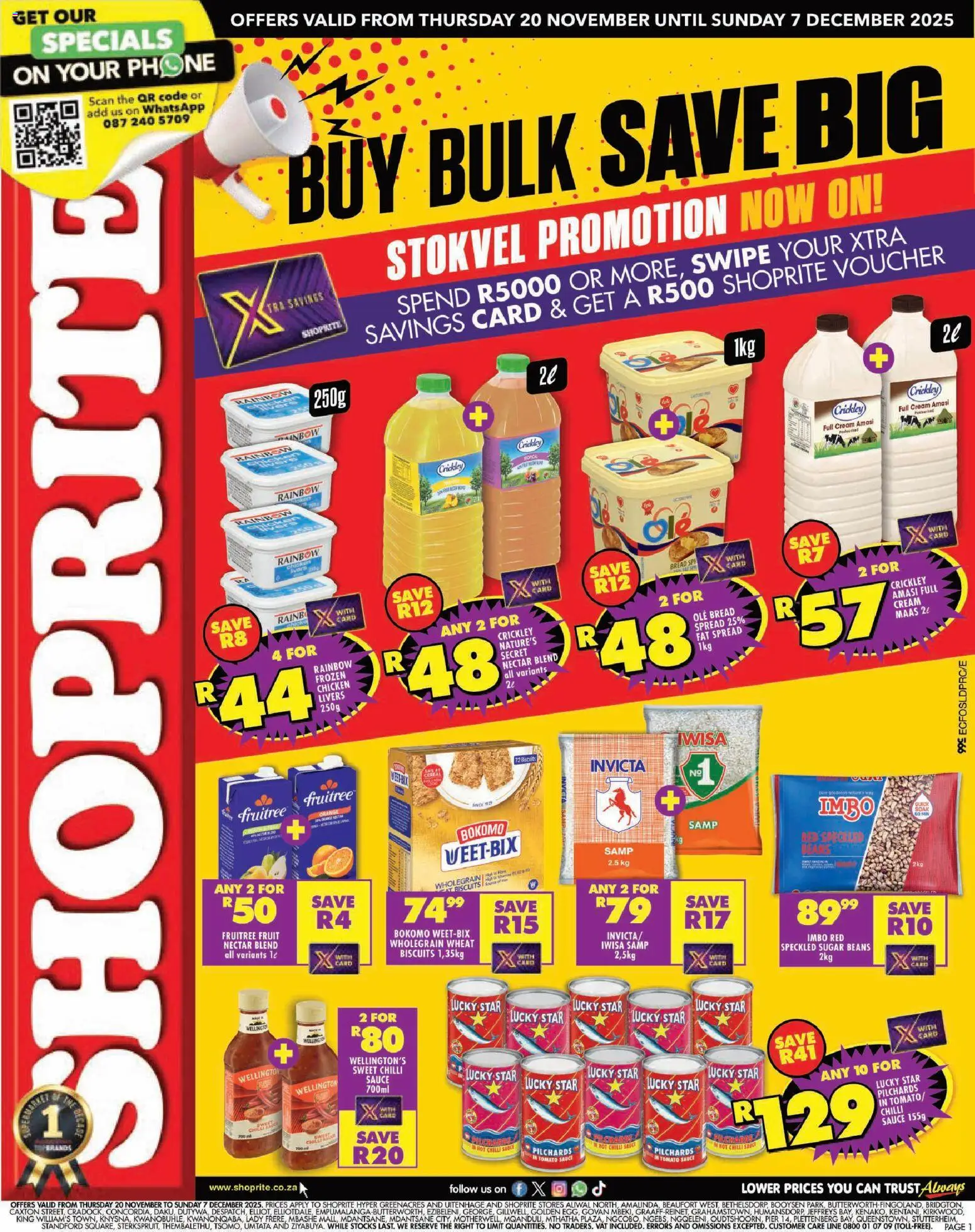 New Shoprite catalogue – valid from 20.11.2025 | Page: 1 | Products: Beans, Phone, Fruit, Sauce
